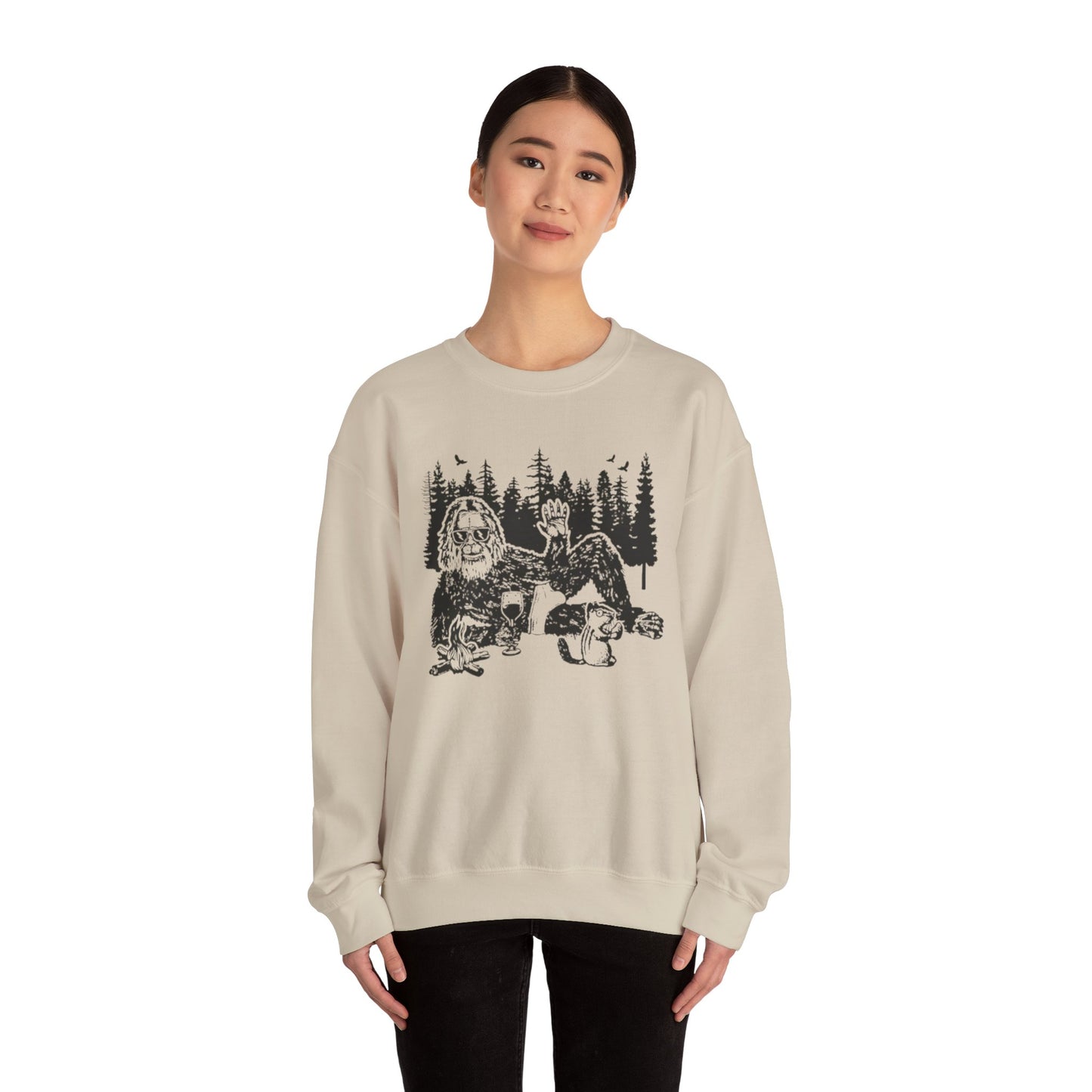 Bigfoot Sweatshirt - Funny Sasquatch Men Women Guys Weird Squatchy Unisex Crewneck, Sweatshirt Hoodie Pullover, Gift for Cryptid