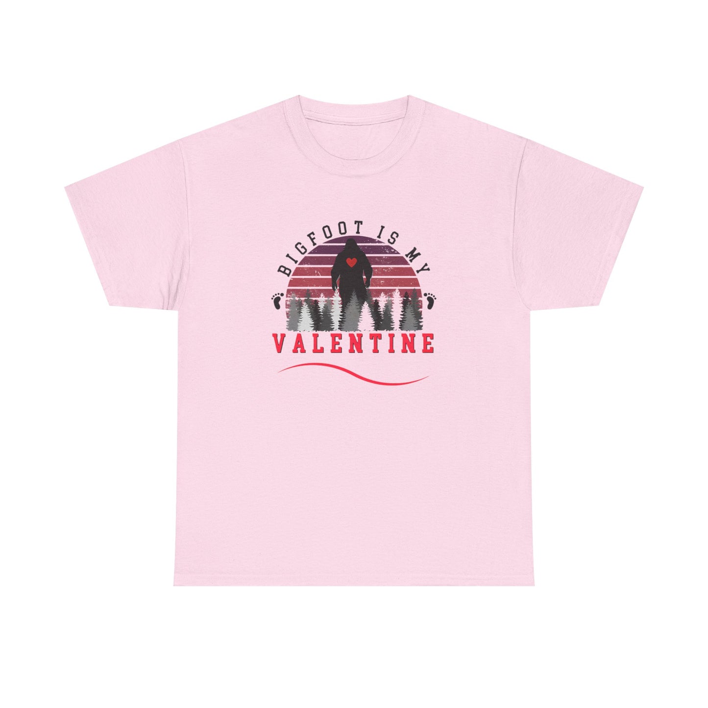 Bigfoot Is My Valentine Unisex Tee, Funny Cryptid Gift Shirt, V Day Tshirt, Valentines Day Gift