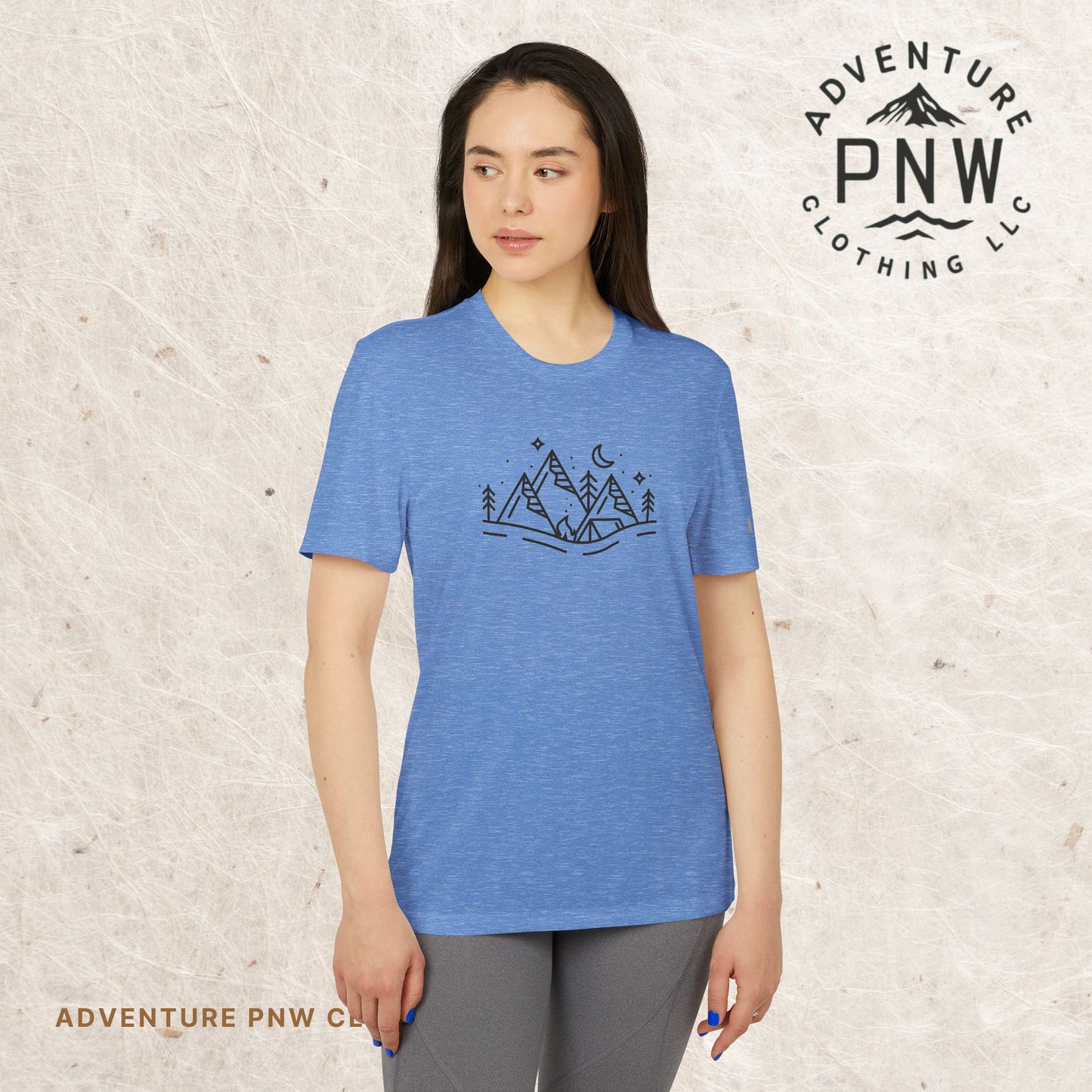 Adidas® Eco-Friendly Adventure PNW Mountain Camping Unisex T-Shirt | Sustainable & Stylish