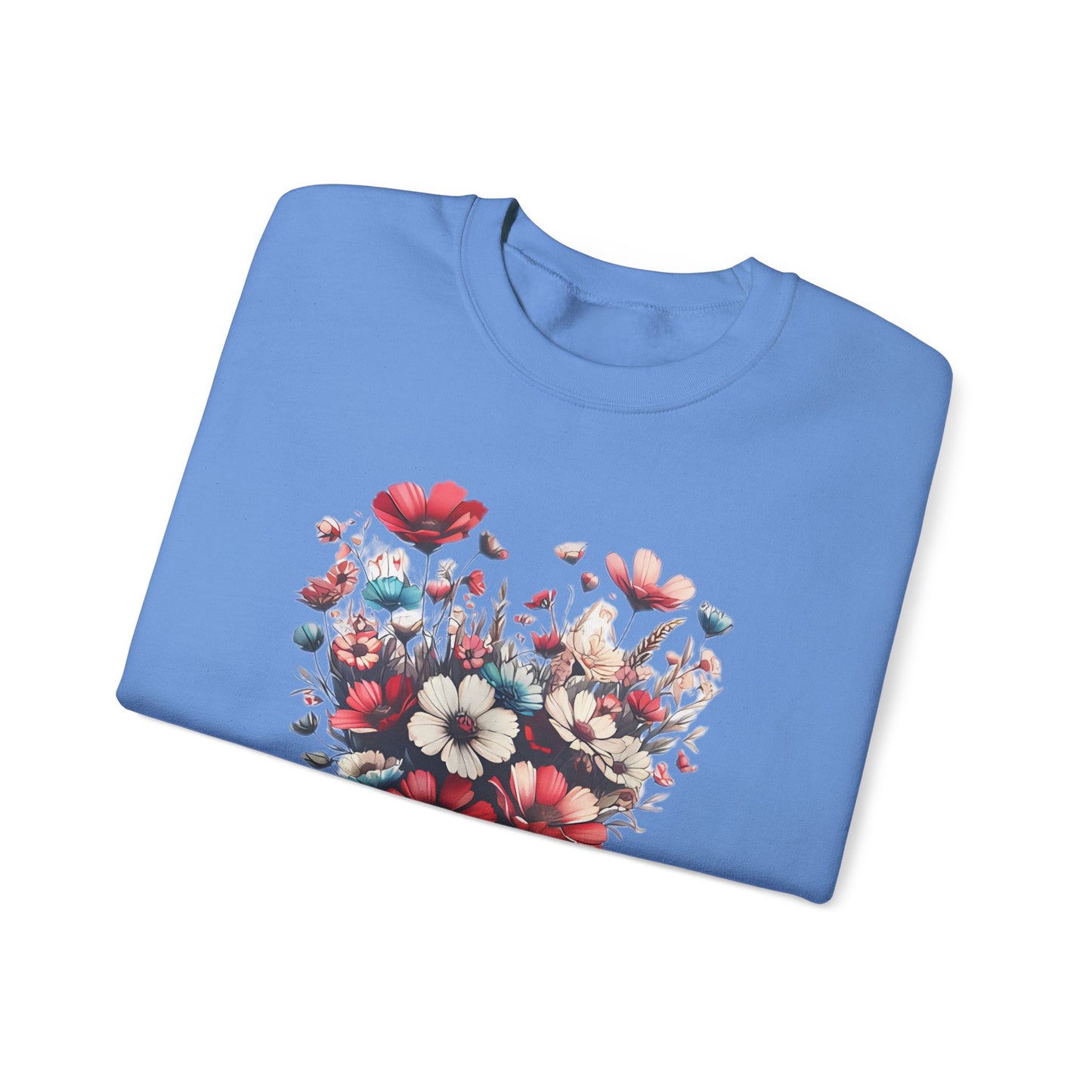 Heart Shaped Flowers Sweatshirt - Floral Graphic Shirt, Botanical Garden Lover Gift, Romantic Nature Print Apparel, Spring Blossoms Top,