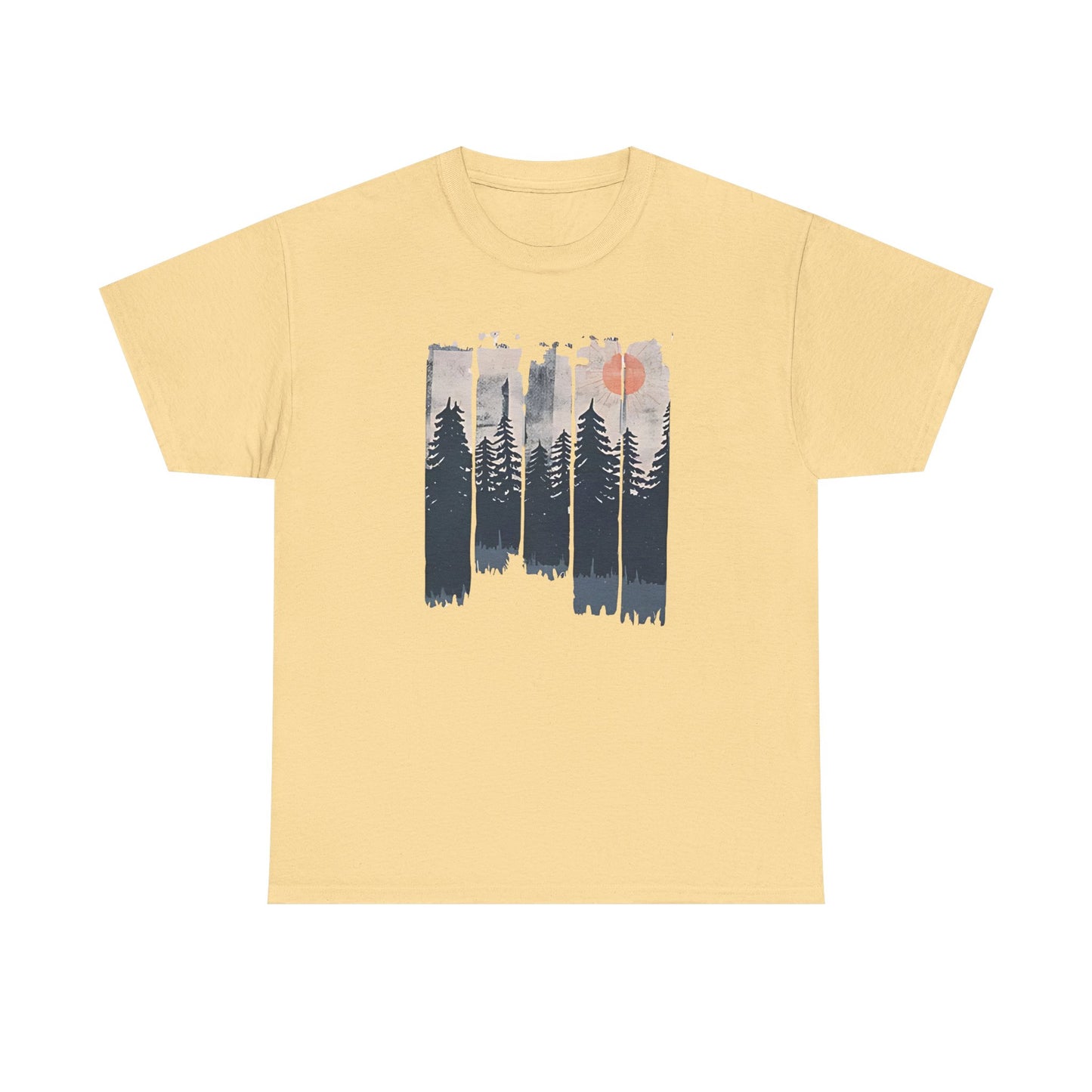 Forest Mountain T Shirt, Nature Lover Hiking Outdoorsy Tee, Glamping Adventure Vintage Tshirt, 90s Retro Camping Top, Unisex Heavy Cotton
