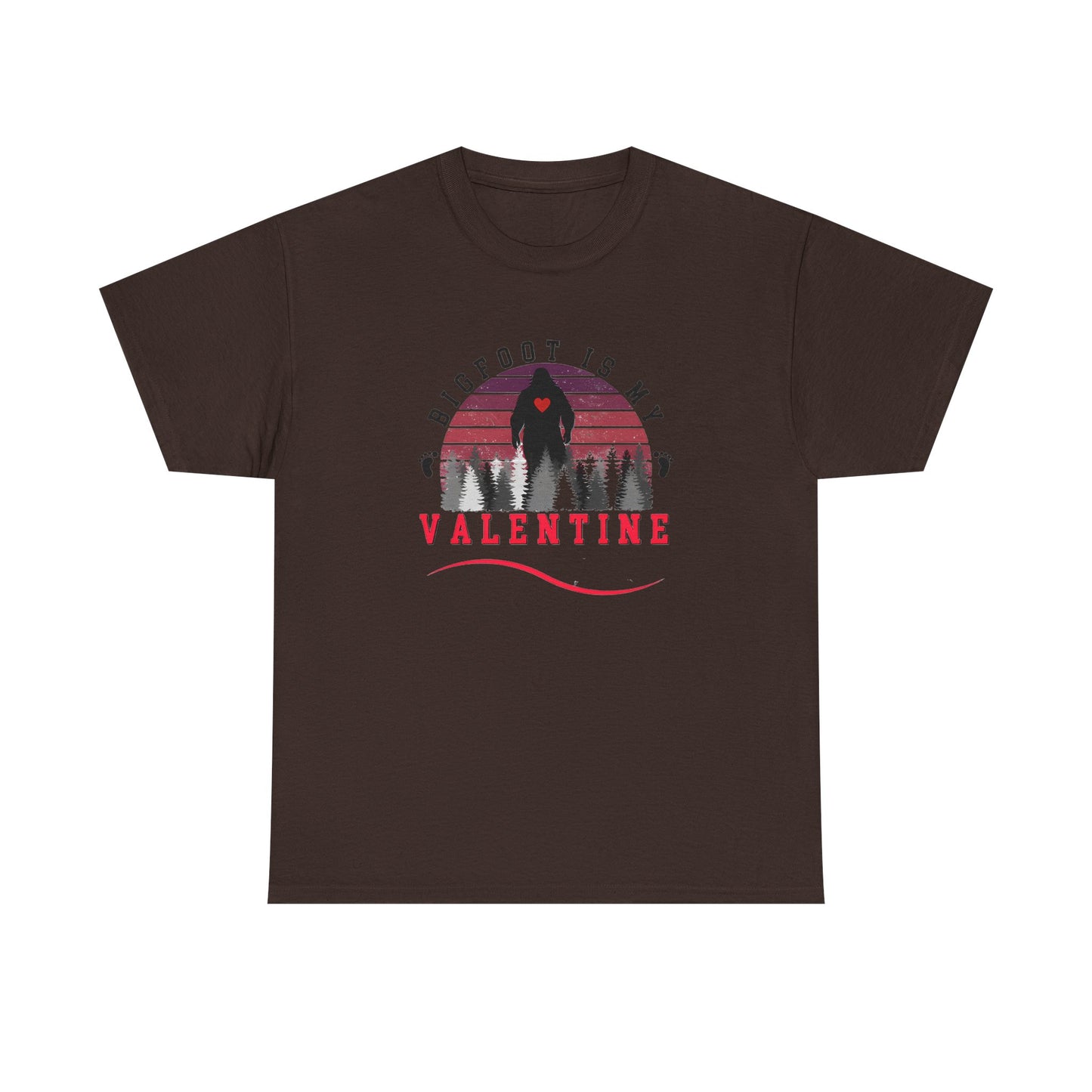 Bigfoot Is My Valentine Unisex Tee, Funny Cryptid Gift Shirt, V Day Tshirt, Valentines Day Gift