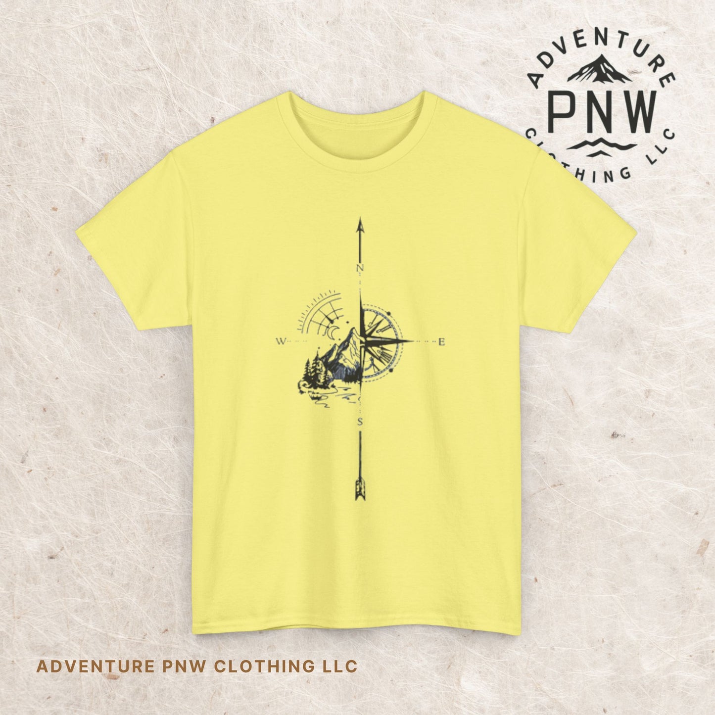 Mountain Compass Pattern Unisex Tee, Adventure Lover Hiking Tshirt, Traveler Gift Shirt, Nature Outdoor Top