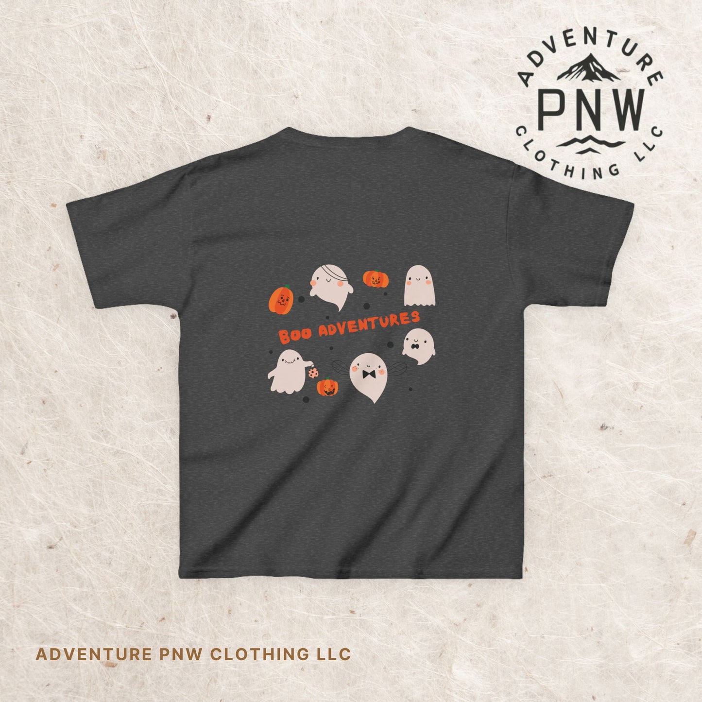 Kids Tee, Halloween Shirt with Cute Ghosts and Pumpkins, Children's Graphic T-Shirt, Spooky Kids Shirt, Halloween Costume Shirt, Kid's Trick
