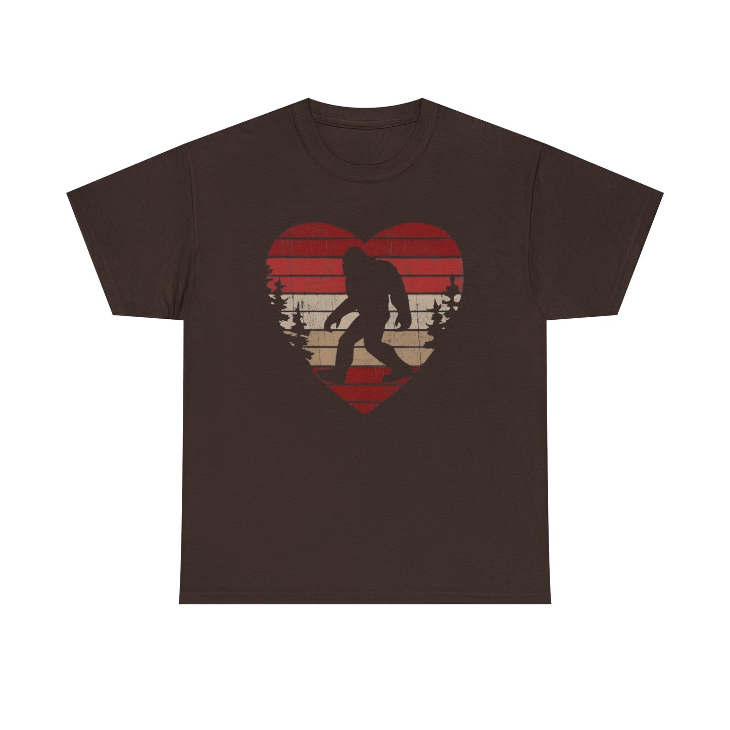 Bigfoot Heart Valentines Day Unisex Tee, Love Sasquatch Shirt, Valentines Day Shirt for Men Boys Girls Kids, Bigfoot Lover Gift, Cute