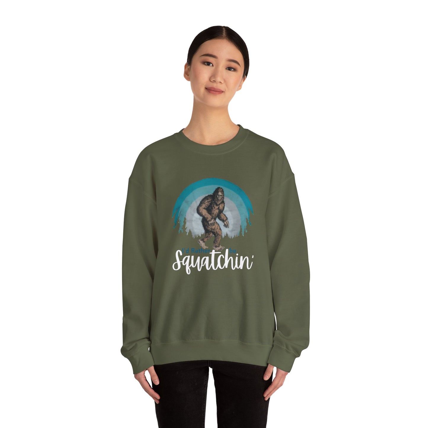 Squatchin Sweatshirt, Bigfoot Crewneck, Sasquatch Sweater, Vintage Yeti Jumper, Funny 80s Hoodie