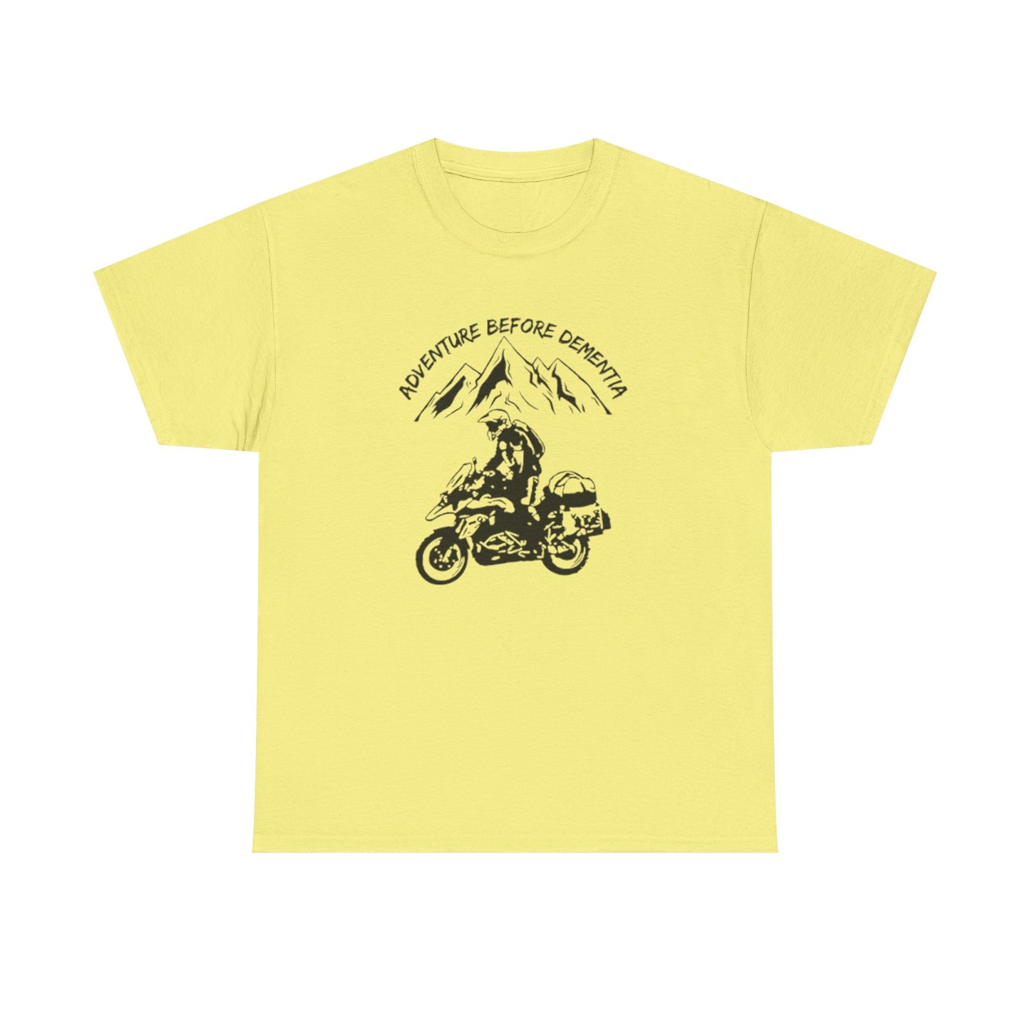 Adventure Before Dementia T-Shirt, Motorcycle & Mountain Travel Tee, Unisex Hiking and Camping Shirt for Outdoor Enthusiasts