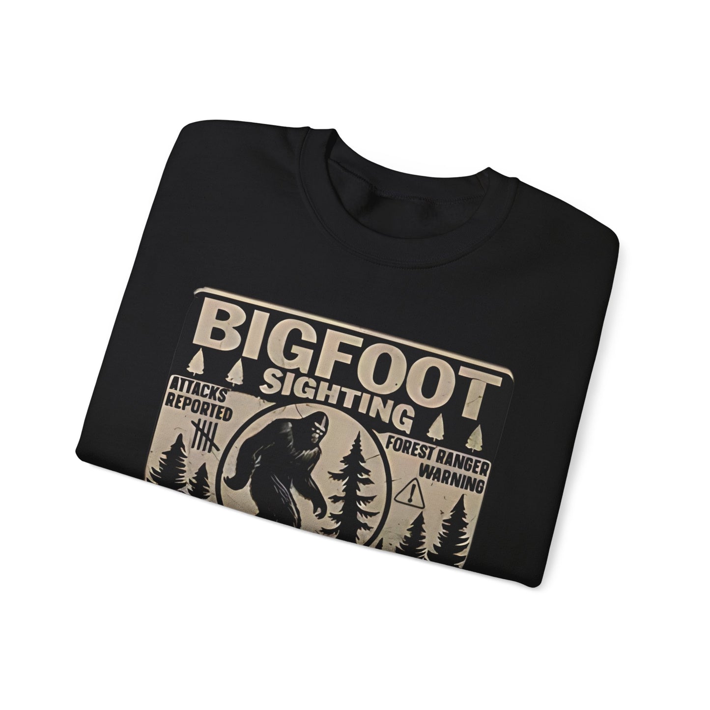 Bigfoot Sighting Retro Sweatshirt, Funny Sasquatch Crewneck, Ranger Warning Forest Attacks Vintage Jumper, Stay Out Woods Unisex Hoodie,