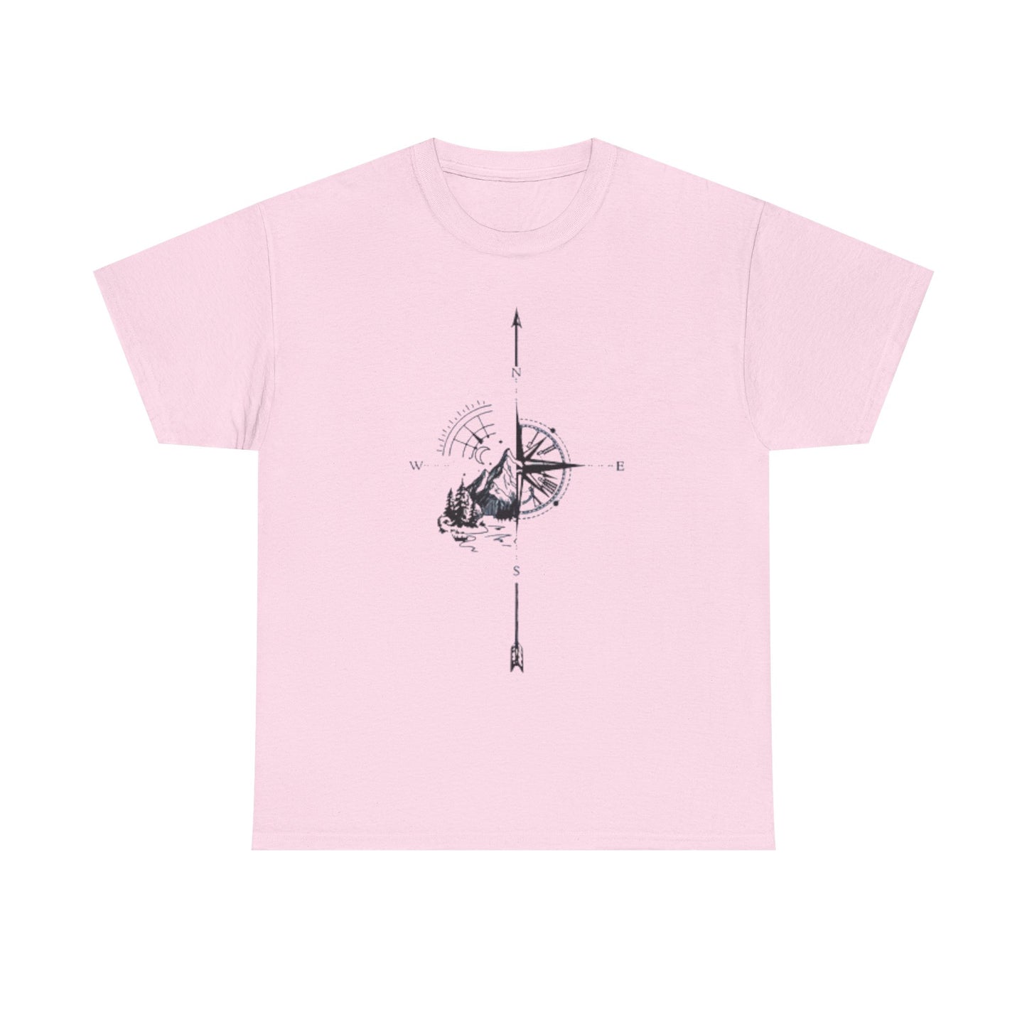 Mountain Compass Pattern Unisex Tee, Adventure Lover Hiking Tshirt, Traveler Gift Shirt, Nature Outdoor Top