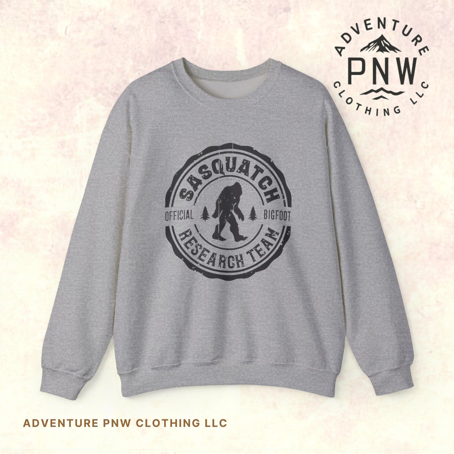 Sasquatch Bigfoot Research Team Crewneck Sweatshirt - Funny Sasquatch Apparel, Unisex Sweatshirt, Cryptid Gift, Sasquatch Lover Gift,