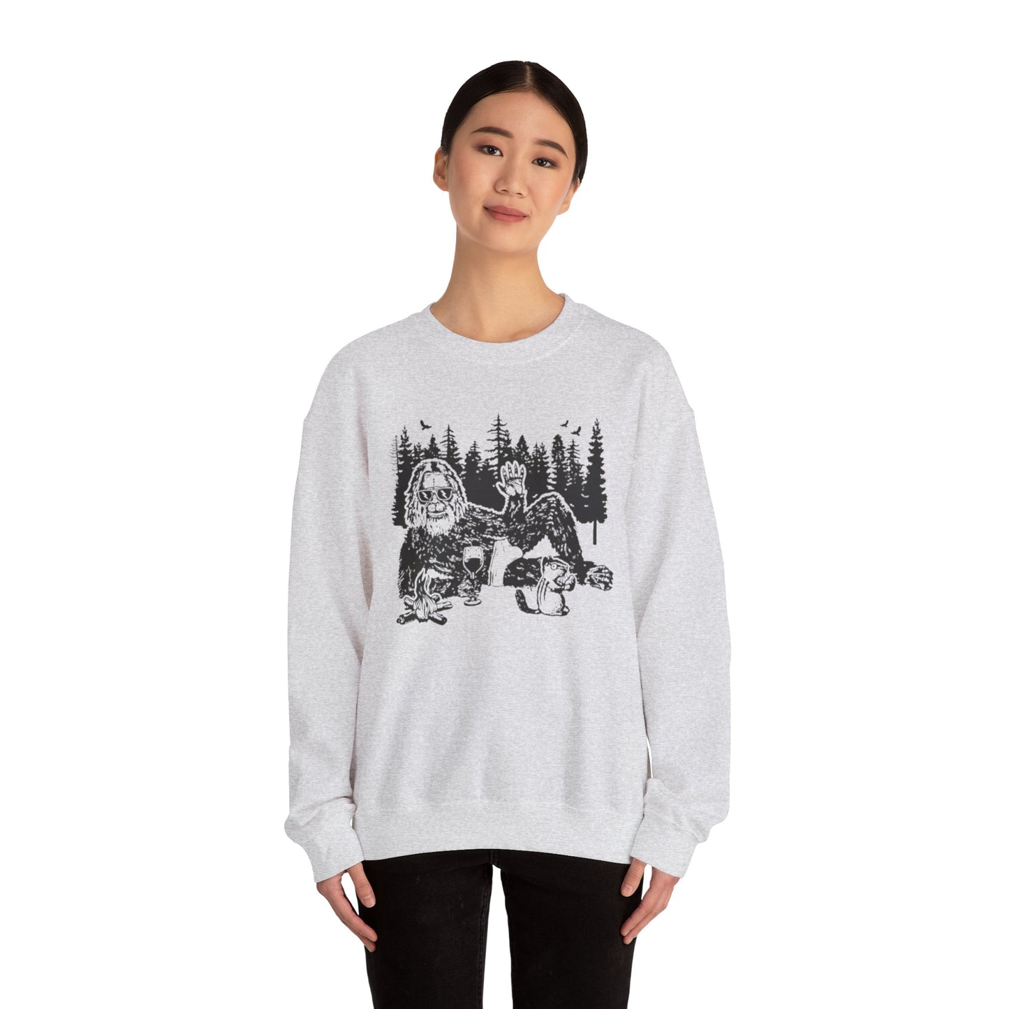 Bigfoot Sweatshirt - Funny Sasquatch Men Women Guys Weird Squatchy Unisex Crewneck, Sweatshirt Hoodie Pullover, Gift for Cryptid