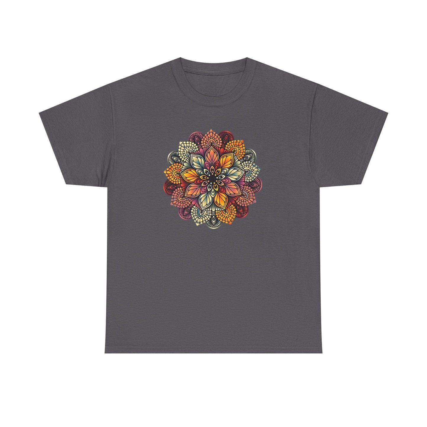 Mandala Floral Printed T Shirt, Women Casual Outdoorsy Tee for Glamping & Hiking, Adventure Shirt, Boho Style Top