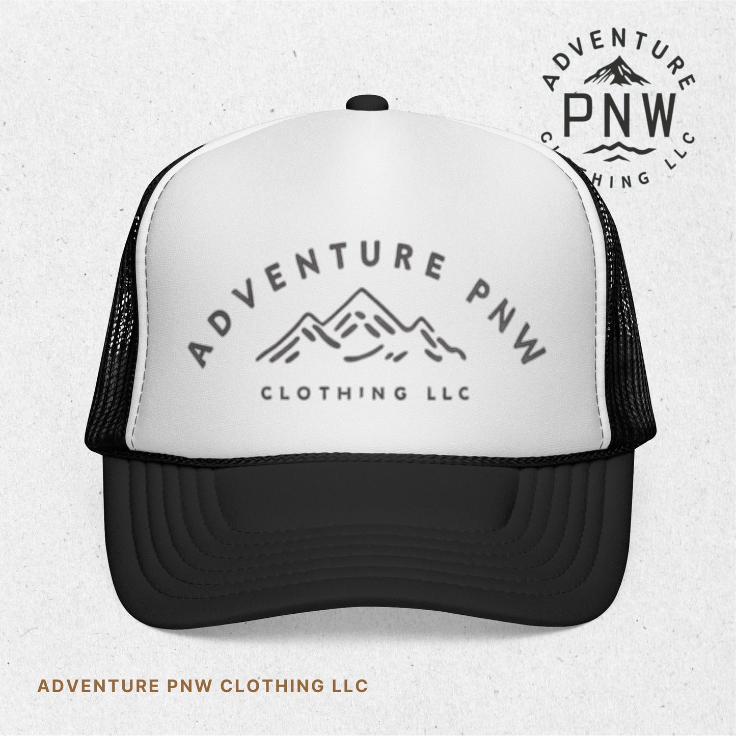Trucker Caps with Adventure PNW Mountain | Durable Polyester & Nylon Mesh Hats