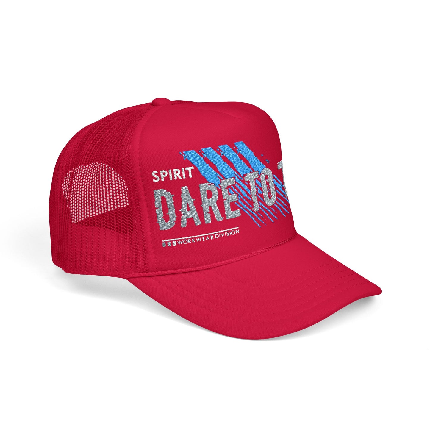 Dare to Try Foam Trucker Hat, Motivational Embroidery Cap, Cool Casual Wear, Gift for Adventurers, Unique Fashion Statement