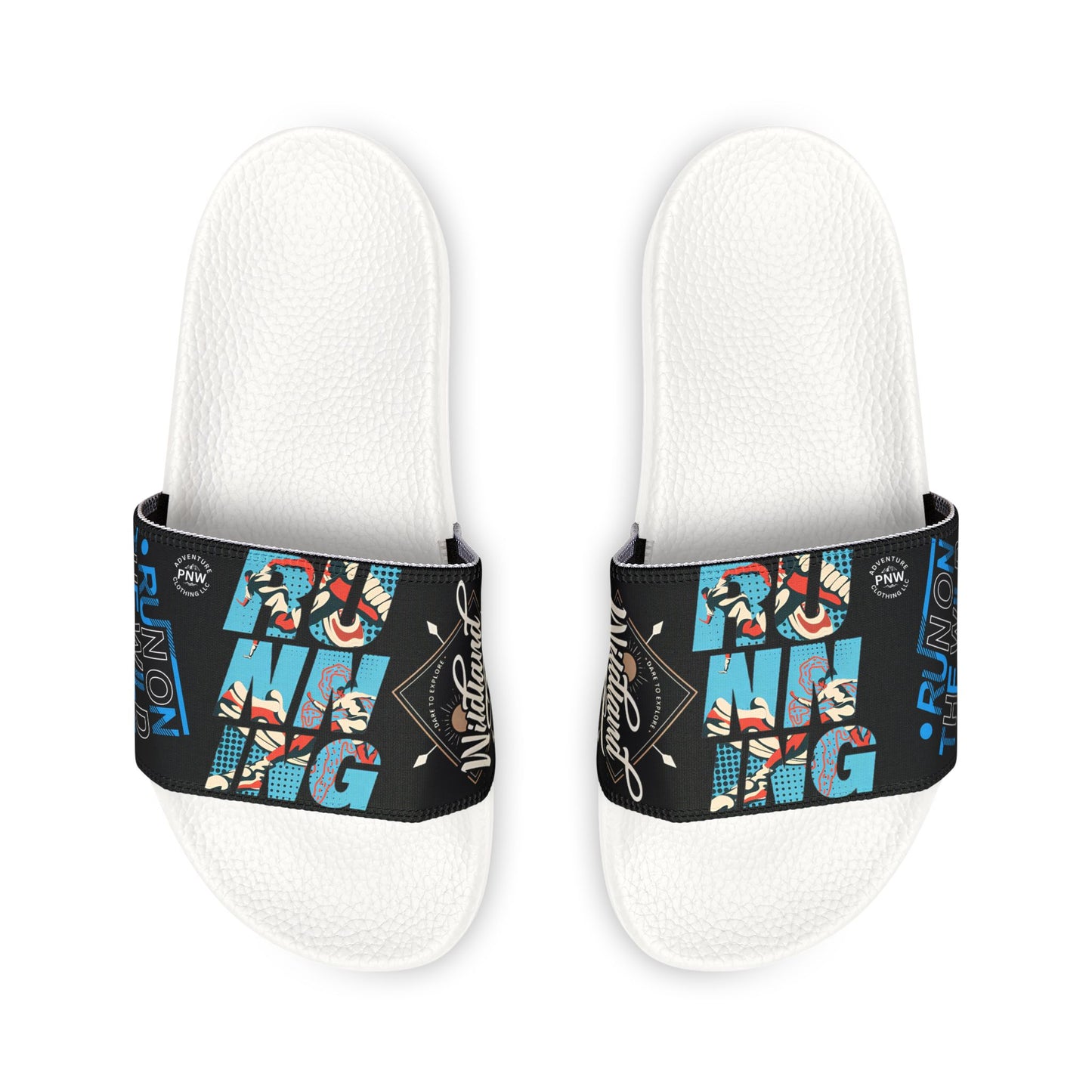 Trendy Women's Sandals, Fun Graphic Slide Sandals, Stylish Summer Footwear, Poolside Slides, Comfortable Casual Sandals
