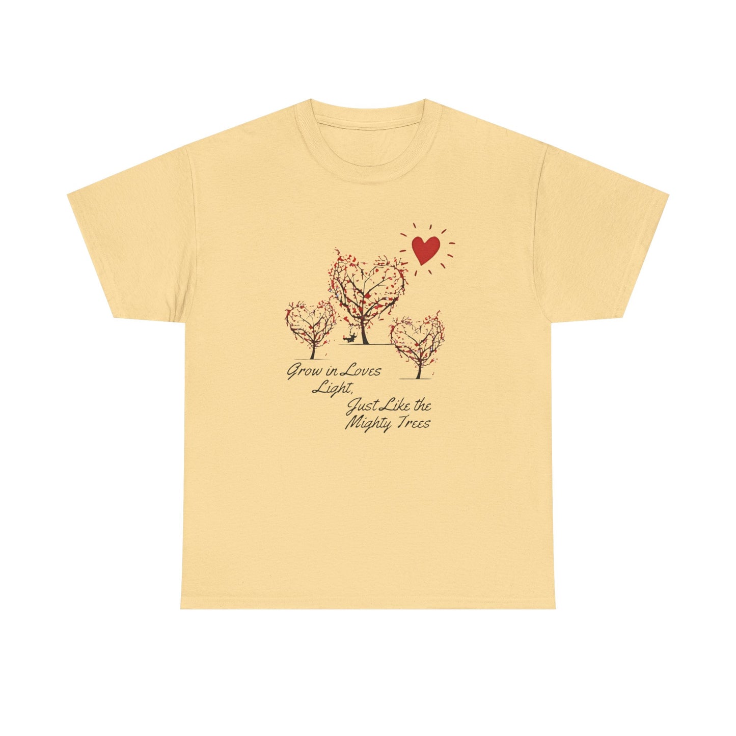 Grow in Love's Light Tree Heart T-Shirt, Outdoors Campers Top, Forest, Nature Lovers Gift, Love Shirt, Valentines day unisex Tshirt