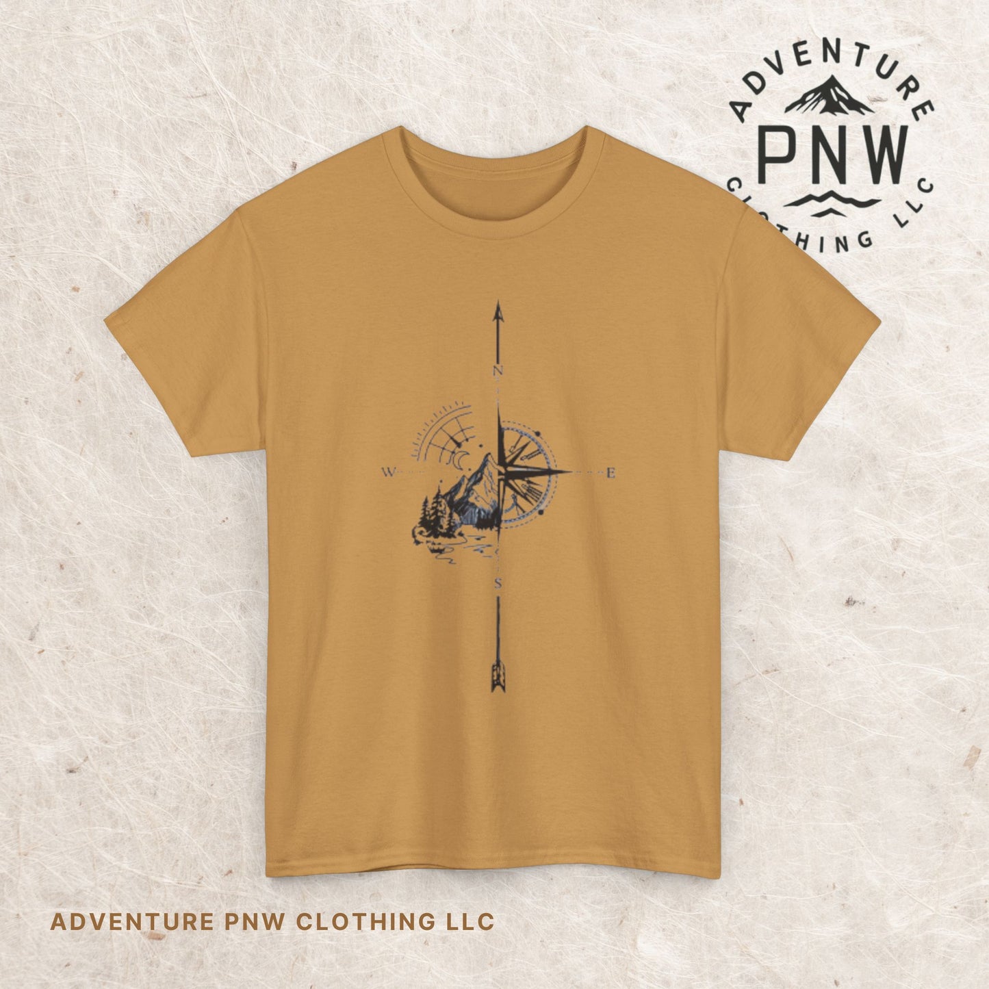 Mountain Compass Pattern Unisex Tee, Adventure Lover Hiking Tshirt, Traveler Gift Shirt, Nature Outdoor Top