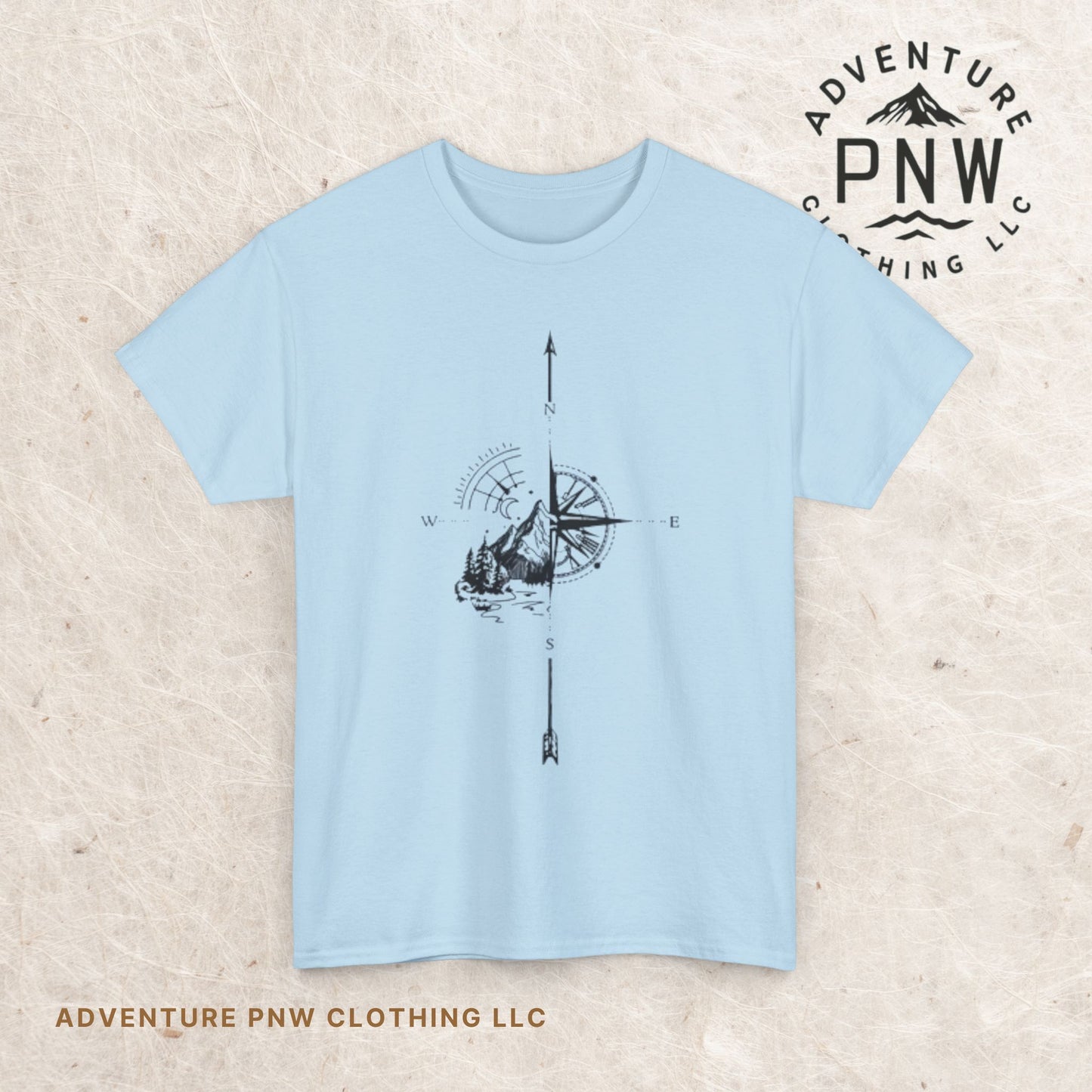 Mountain Compass Pattern Unisex Tee, Adventure Lover Hiking Tshirt, Traveler Gift Shirt, Nature Outdoor Top