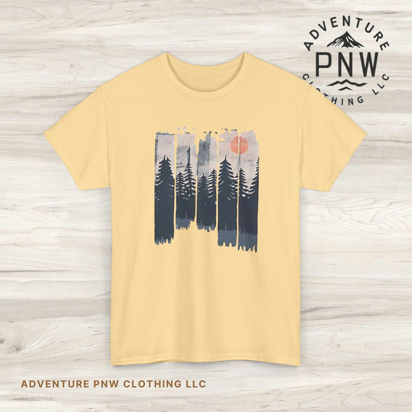 Forest Mountain T Shirt, Nature Lover Hiking Outdoorsy Tee, Glamping Adventure Vintage Tshirt, 90s Retro Camping Top, Unisex Heavy Cotton