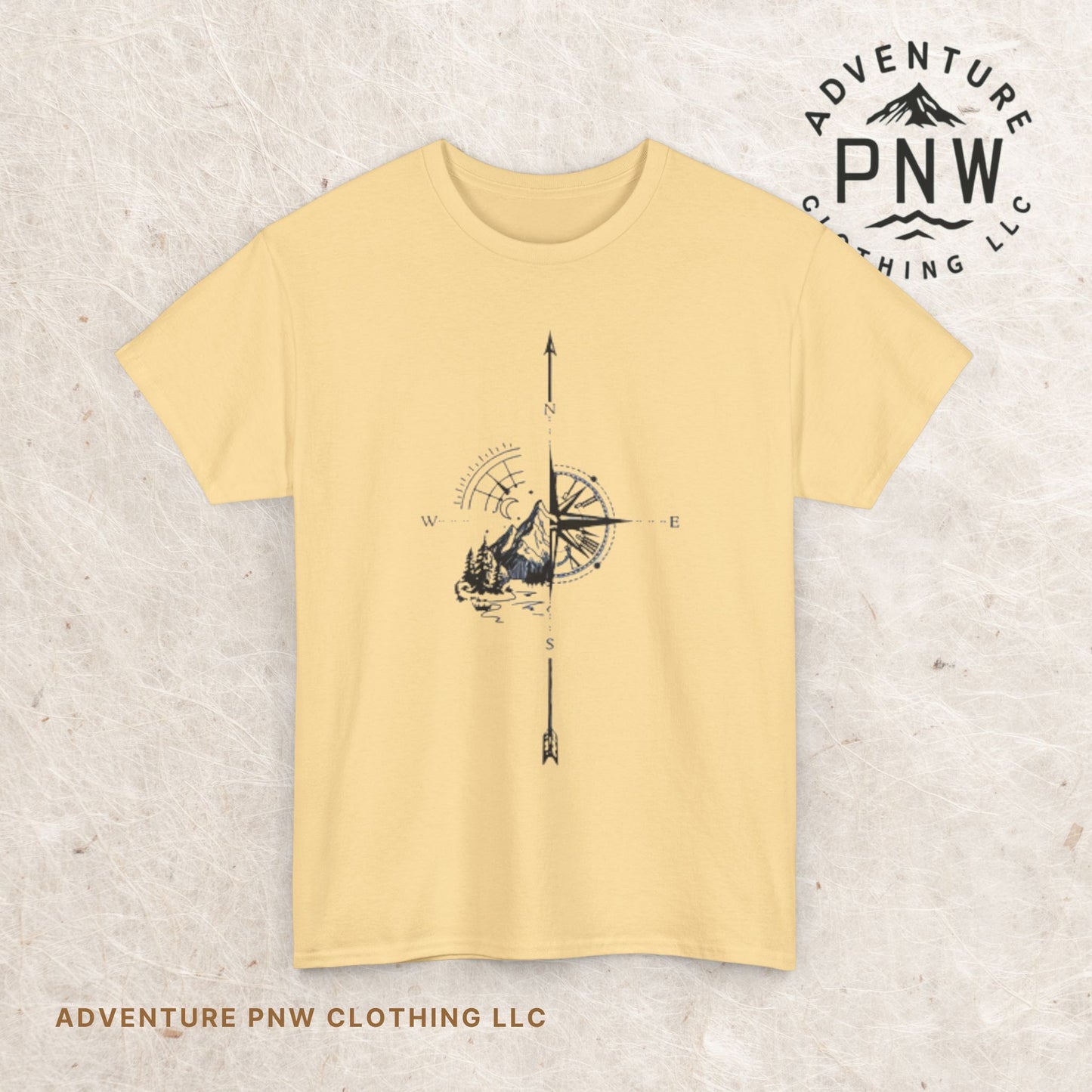 Mountain Compass Pattern Unisex Tee, Adventure Lover Hiking Tshirt, Traveler Gift Shirt, Nature Outdoor Top