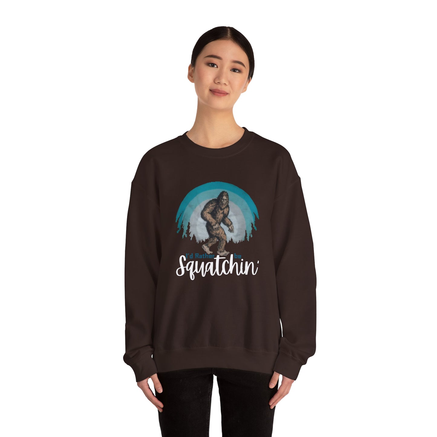 Squatchin Sweatshirt, Bigfoot Crewneck, Sasquatch Sweater, Vintage Yeti Jumper, Funny 80s Hoodie