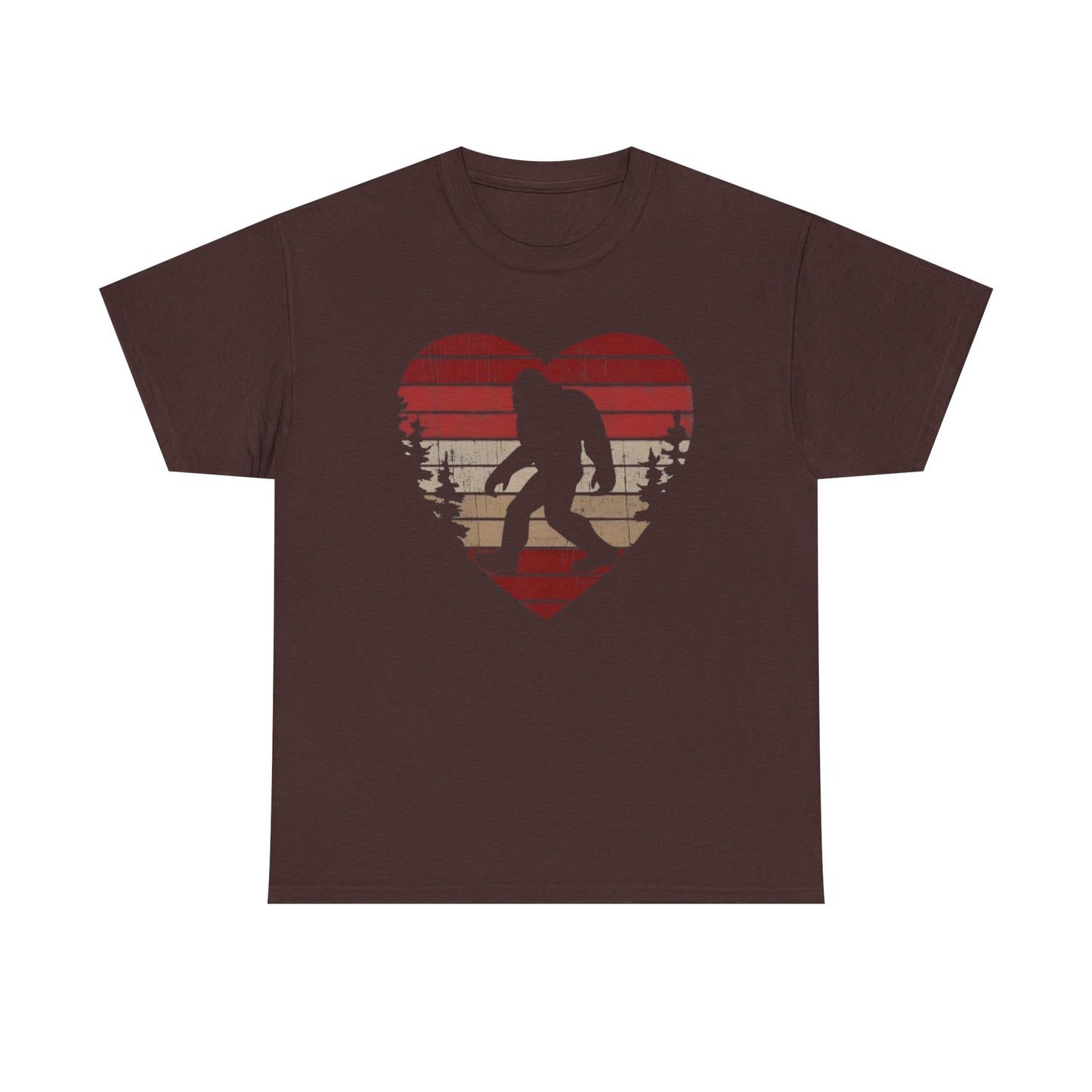 Bigfoot Heart Valentines Day Unisex Tee, Love Sasquatch Shirt, Valentines Day Shirt for Men Boys Girls Kids, Bigfoot Lover Gift, Cute