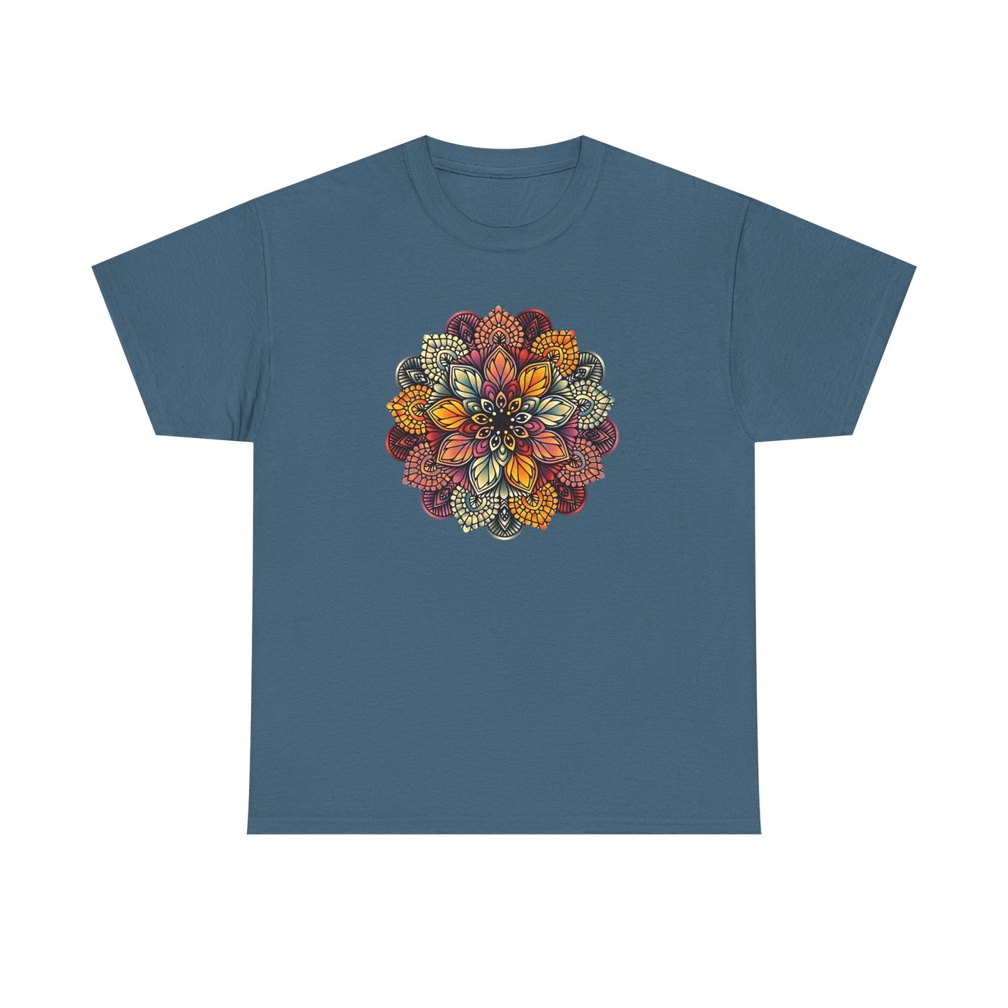Mandala Floral Printed T Shirt, Women Casual Outdoorsy Tee for Glamping & Hiking, Adventure Shirt, Boho Style Top