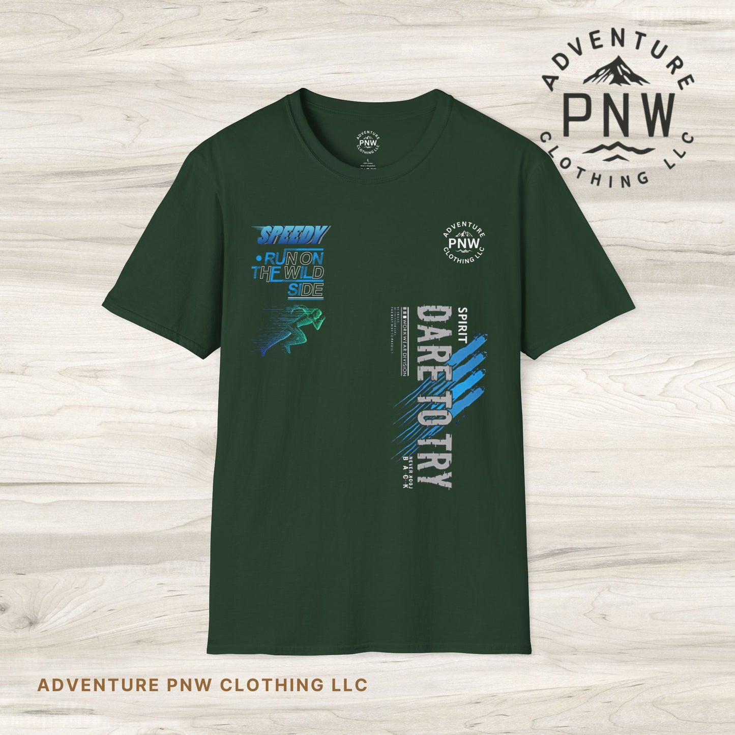 Try to Dare Athletic T-Shirt, Running Hiking PNW Outdoor Adventure Tee, Unisex Softstyle Apparel