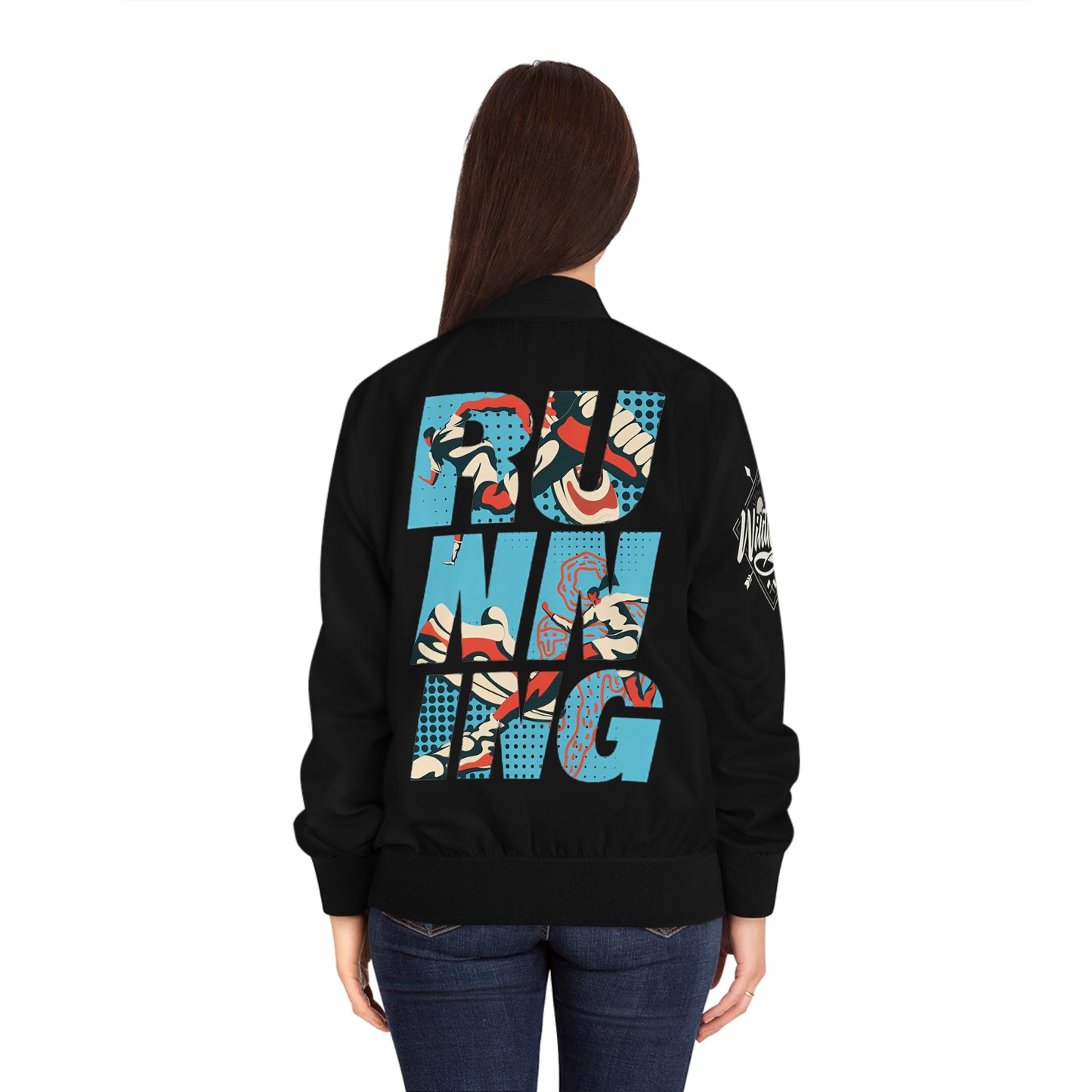 Active Womens Bomber Jacket, Dare to Try, Sporty Athletic Wear, Fitness Fashion, Comfortable Outerwear, Casual Sports Jacket