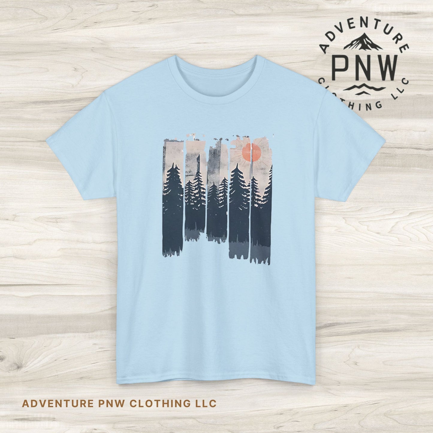 Forest Mountain T Shirt, Nature Lover Hiking Outdoorsy Tee, Glamping Adventure Vintage Tshirt, 90s Retro Camping Top, Unisex Heavy Cotton