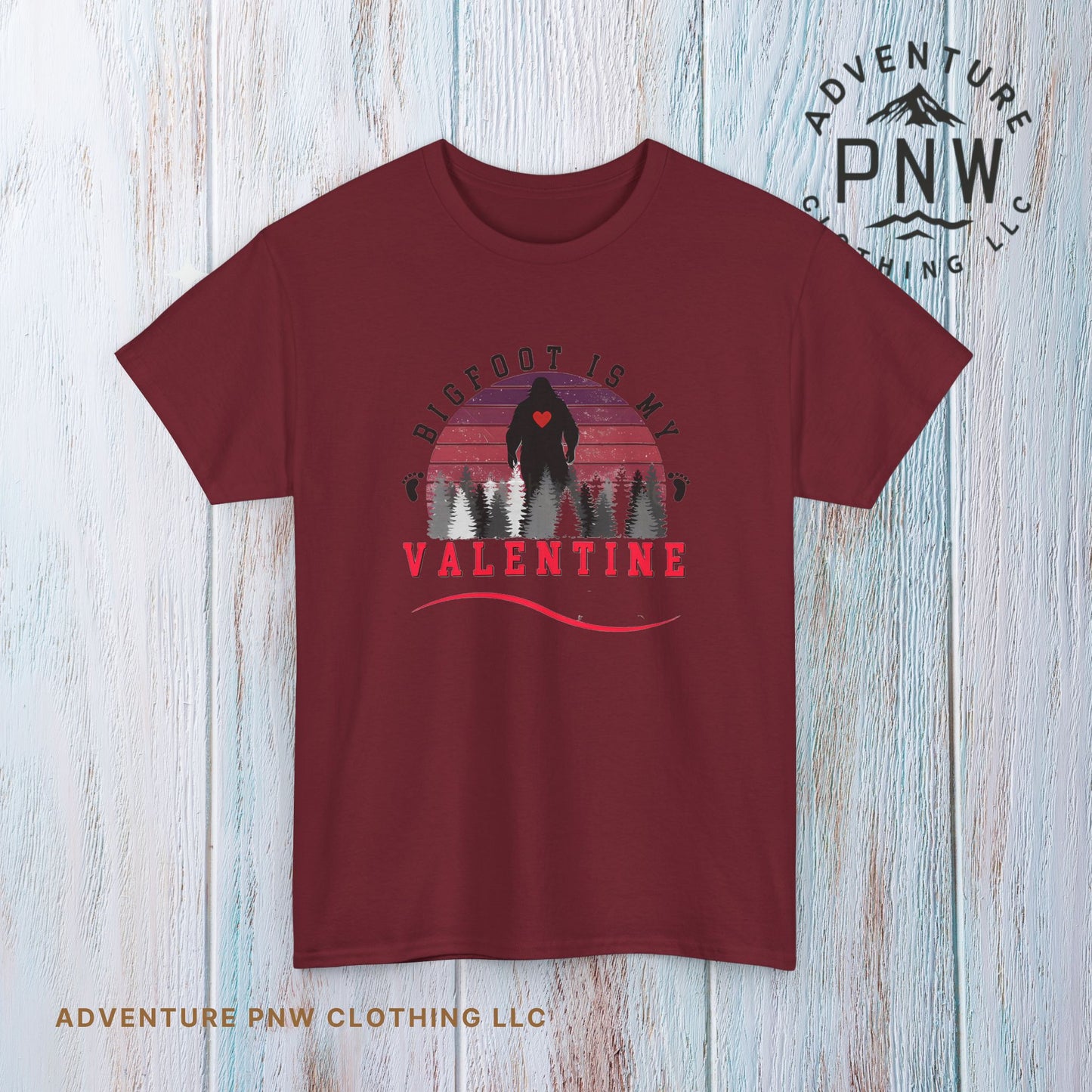 Bigfoot Is My Valentine Unisex Tee, Funny Cryptid Gift Shirt, V Day Tshirt, Valentines Day Gift