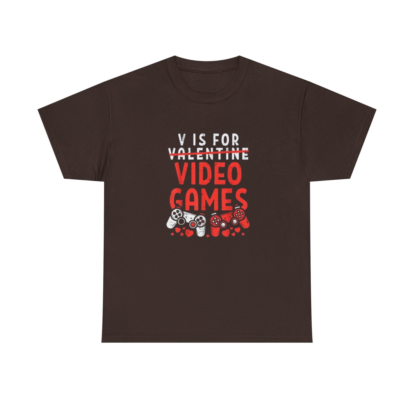 Funny Valentines Day T-Shirt for Gamers V is for Video Games Gift for Boys, Men, and Gaming Enthusiasts Unisex T-shirt