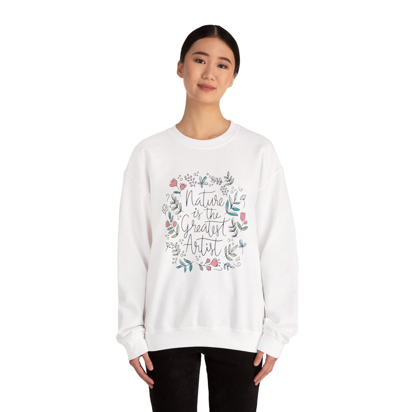 Nature Is The Greatest Artist Sweatshirt, Cute Flower Jumper, Wildflower Top, Floral Pullover, Valentine's Day Gift