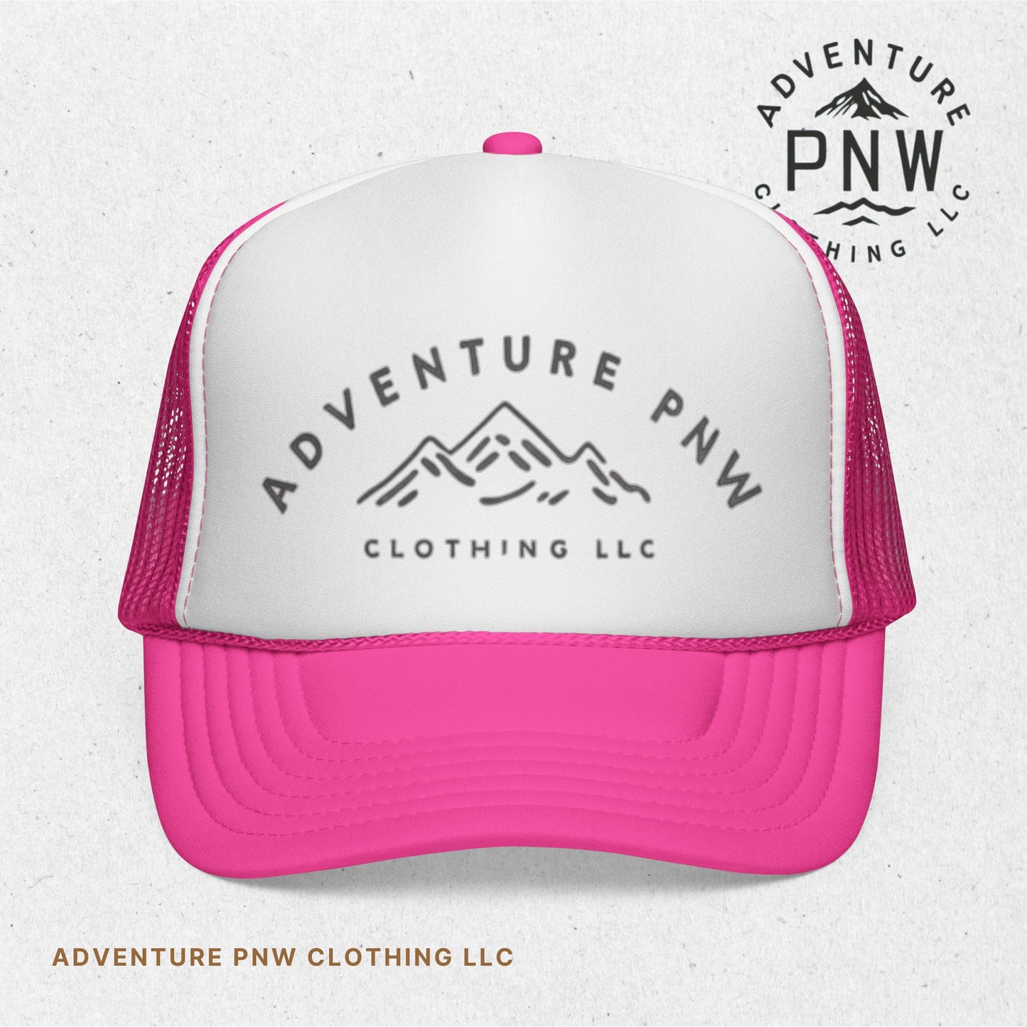 Trucker Caps with Adventure PNW Mountain | Durable Polyester & Nylon Mesh Hats