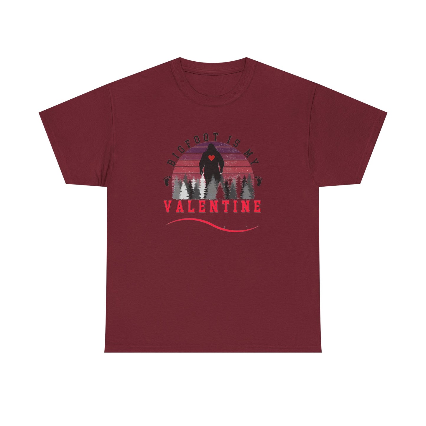 Bigfoot Is My Valentine Unisex Tee, Funny Cryptid Gift Shirt, V Day Tshirt, Valentines Day Gift