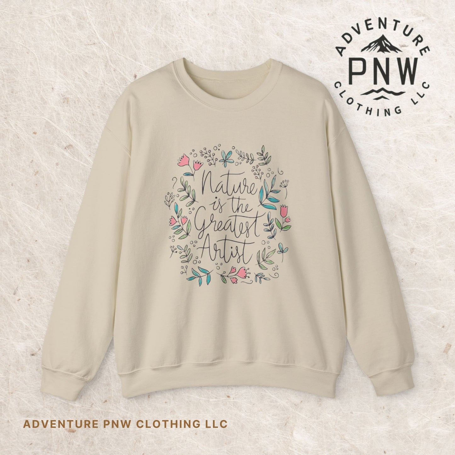 Nature Is The Greatest Artist Sweatshirt, Cute Flower Jumper, Wildflower Top, Floral Pullover, Valentine's Day Gift