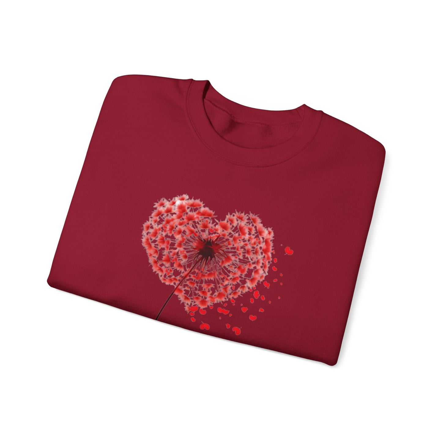 Dandelion Heart Sweatshirt, Valentine Sweatshirt, Wildflower Sweatshirt, Valentine Flower Sweatshirt, Love Sweatshirt - Unisex Sweatshirt