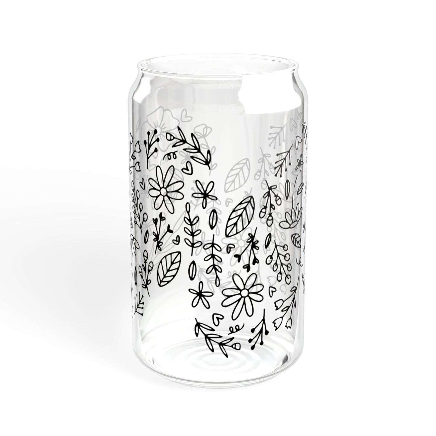 Floral Heart Boho Sipper Glass –Adventure Cute Nature Lover Gift