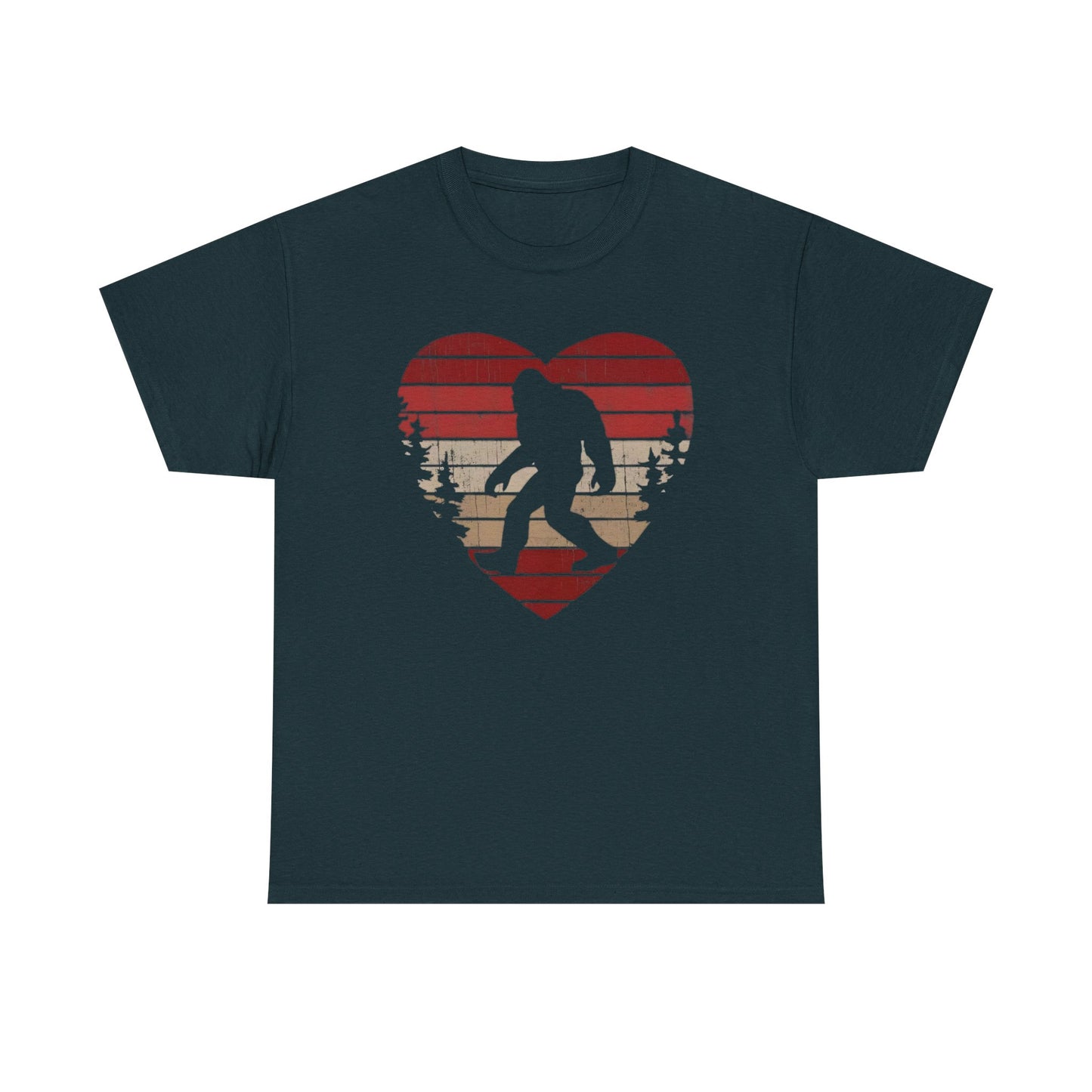 Bigfoot Heart Valentines Day Unisex Tee, Love Sasquatch Shirt, Valentines Day Shirt for Men Boys Girls Kids, Bigfoot Lover Gift, Cute