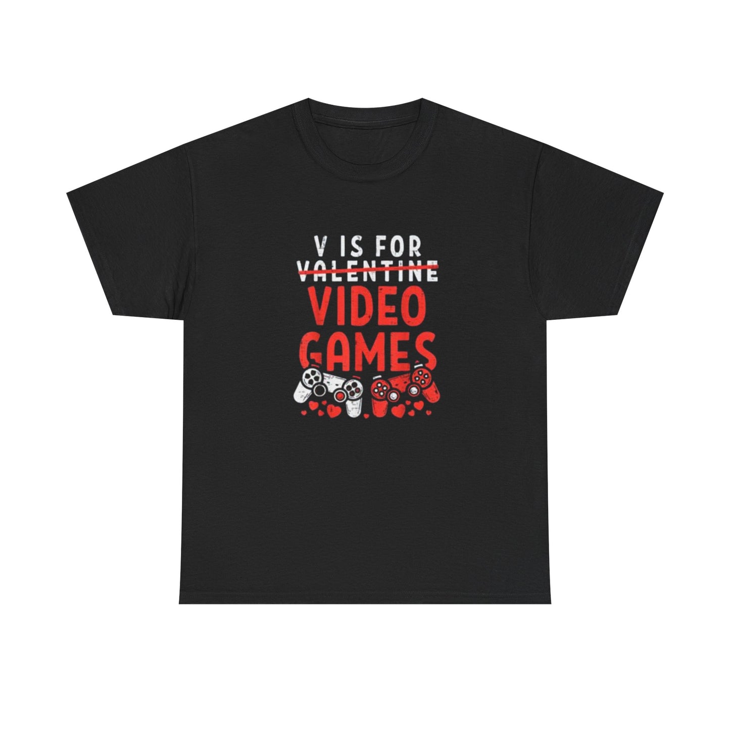 Funny Valentines Day T-Shirt for Gamers V is for Video Games Gift for Boys, Men, and Gaming Enthusiasts Unisex T-shirt