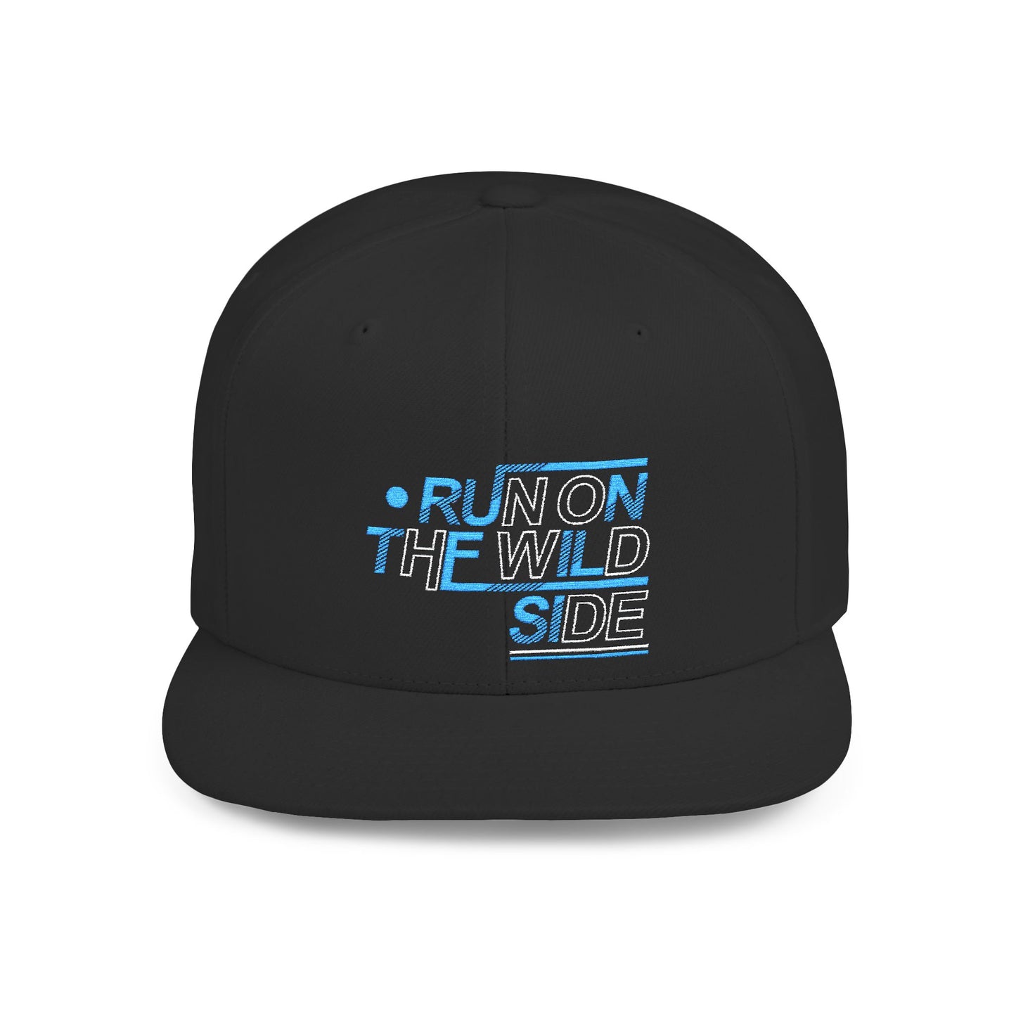 Run on the Wild Side Flat Bill Snapback Hat, Cool Unisex Cap for Outdoor Adventures, Trendy Hat for Summer Festivals, Great Gift for Nature