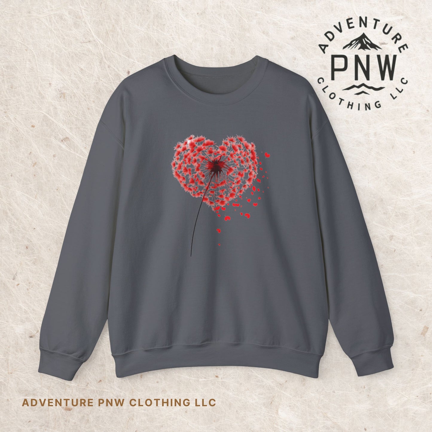 Dandelion Heart Sweatshirt, Valentine Sweatshirt, Wildflower Sweatshirt, Valentine Flower Sweatshirt, Love Sweatshirt - Unisex Sweatshirt