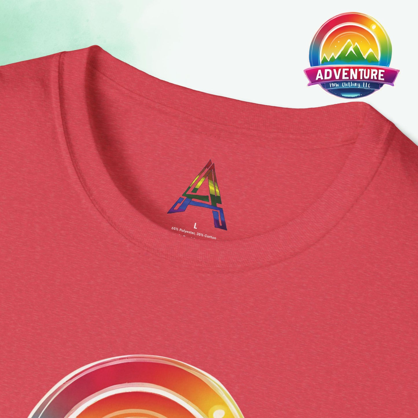 PRIDE Adventure PNW Mountain T-shirt Rainbow Colorful