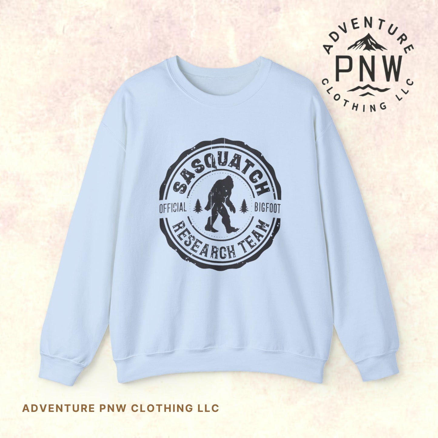 Sasquatch Bigfoot Research Team Crewneck Sweatshirt - Funny Sasquatch Apparel, Unisex Sweatshirt, Cryptid Gift, Sasquatch Lover Gift,