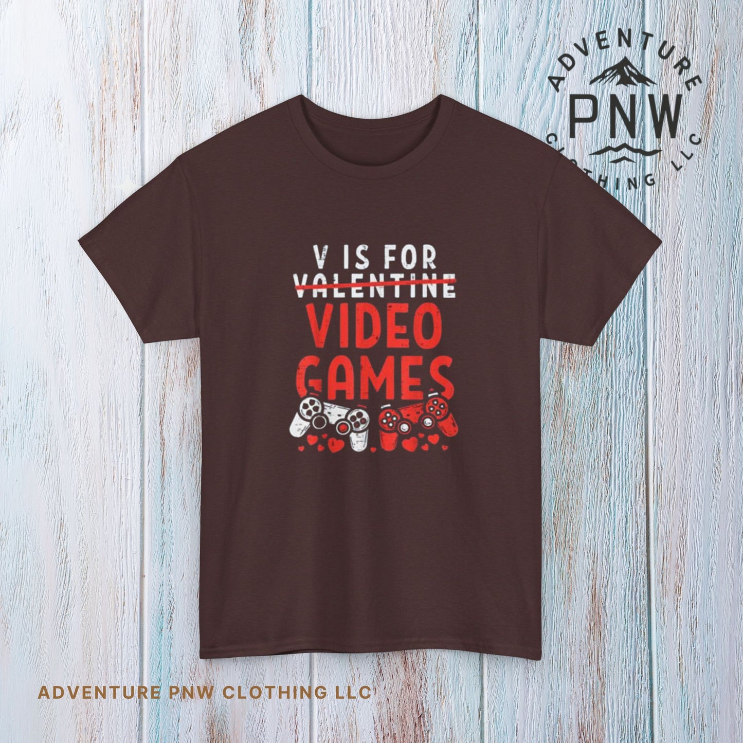 Funny Valentines Day T-Shirt for Gamers V is for Video Games Gift for Boys, Men, and Gaming Enthusiasts Unisex T-shirt