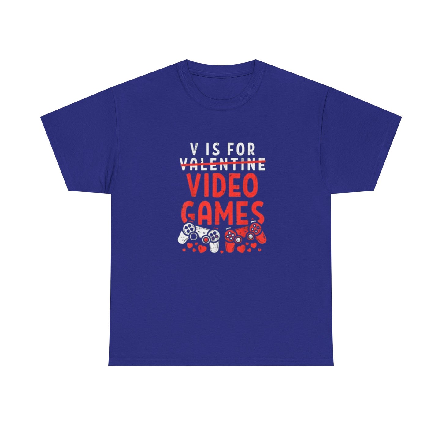 Funny Valentines Day T-Shirt for Gamers V is for Video Games Gift for Boys, Men, and Gaming Enthusiasts Unisex T-shirt