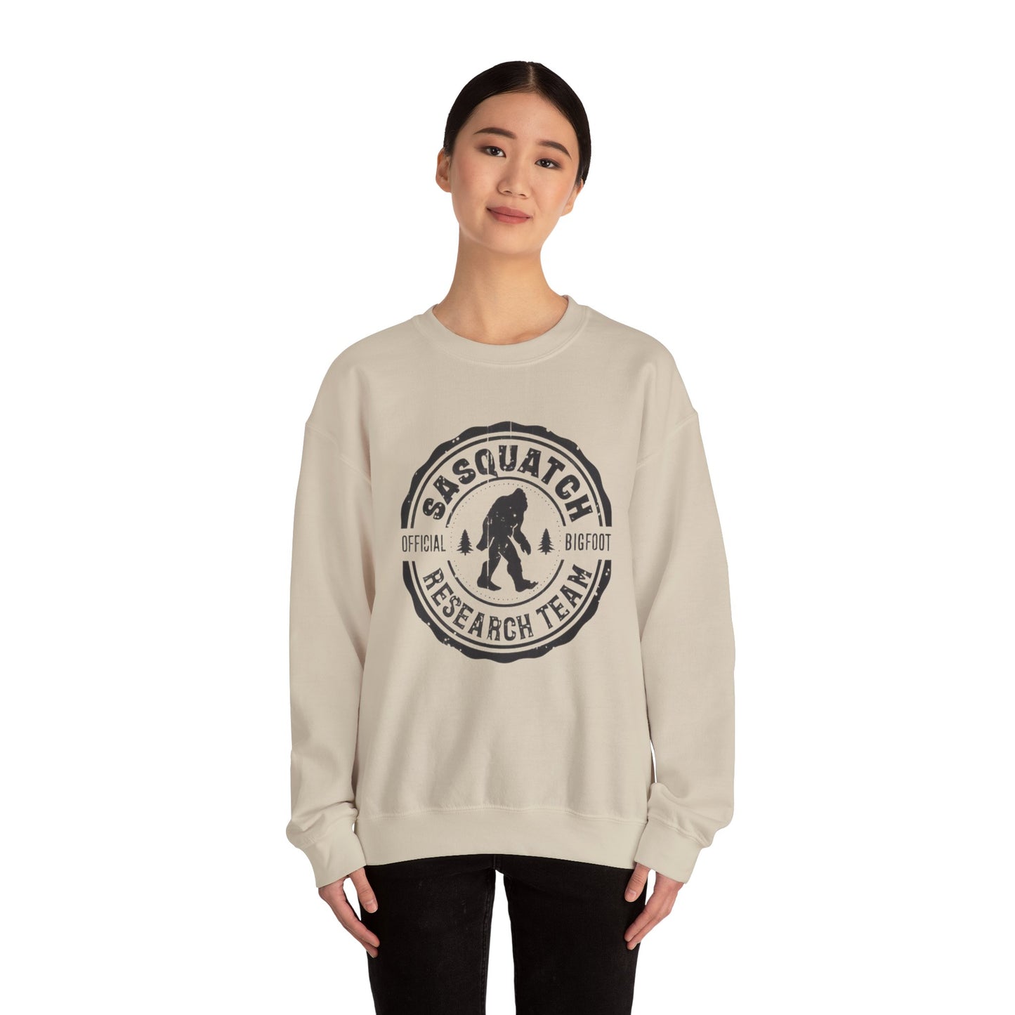 Sasquatch Bigfoot Research Team Crewneck Sweatshirt - Funny Sasquatch Apparel, Unisex Sweatshirt, Cryptid Gift, Sasquatch Lover Gift,