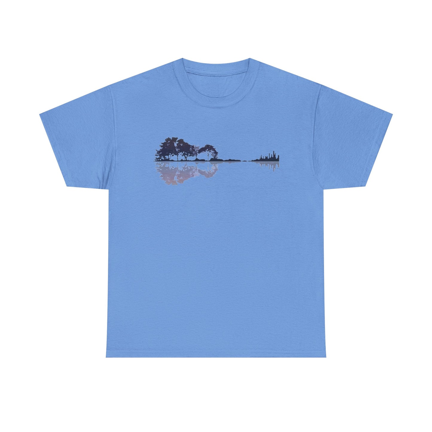 Nature Guitar Men T-Shirt, Creative Guitar Printed Tee for Glamping & Adventure, Outdoorsy Shirt