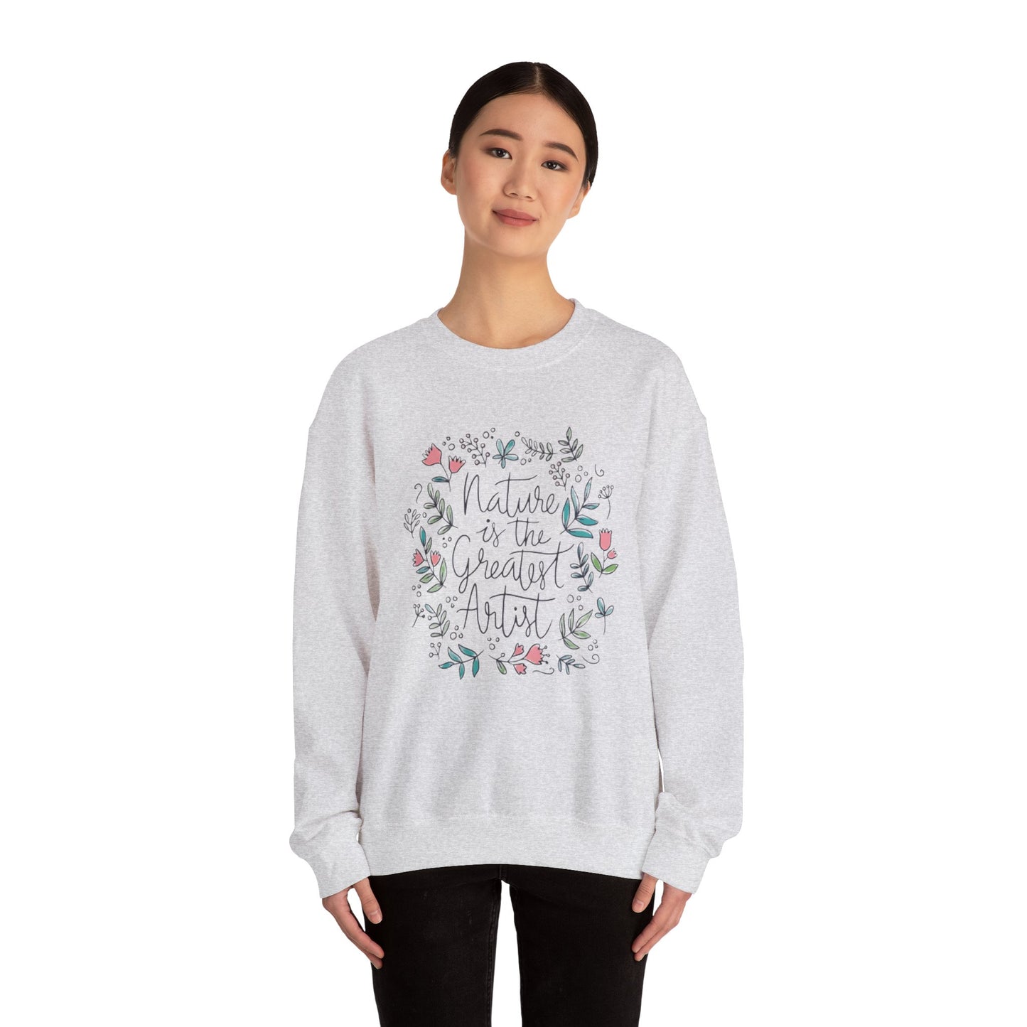 Nature Is The Greatest Artist Sweatshirt, Cute Flower Jumper, Wildflower Top, Floral Pullover, Valentine's Day Gift
