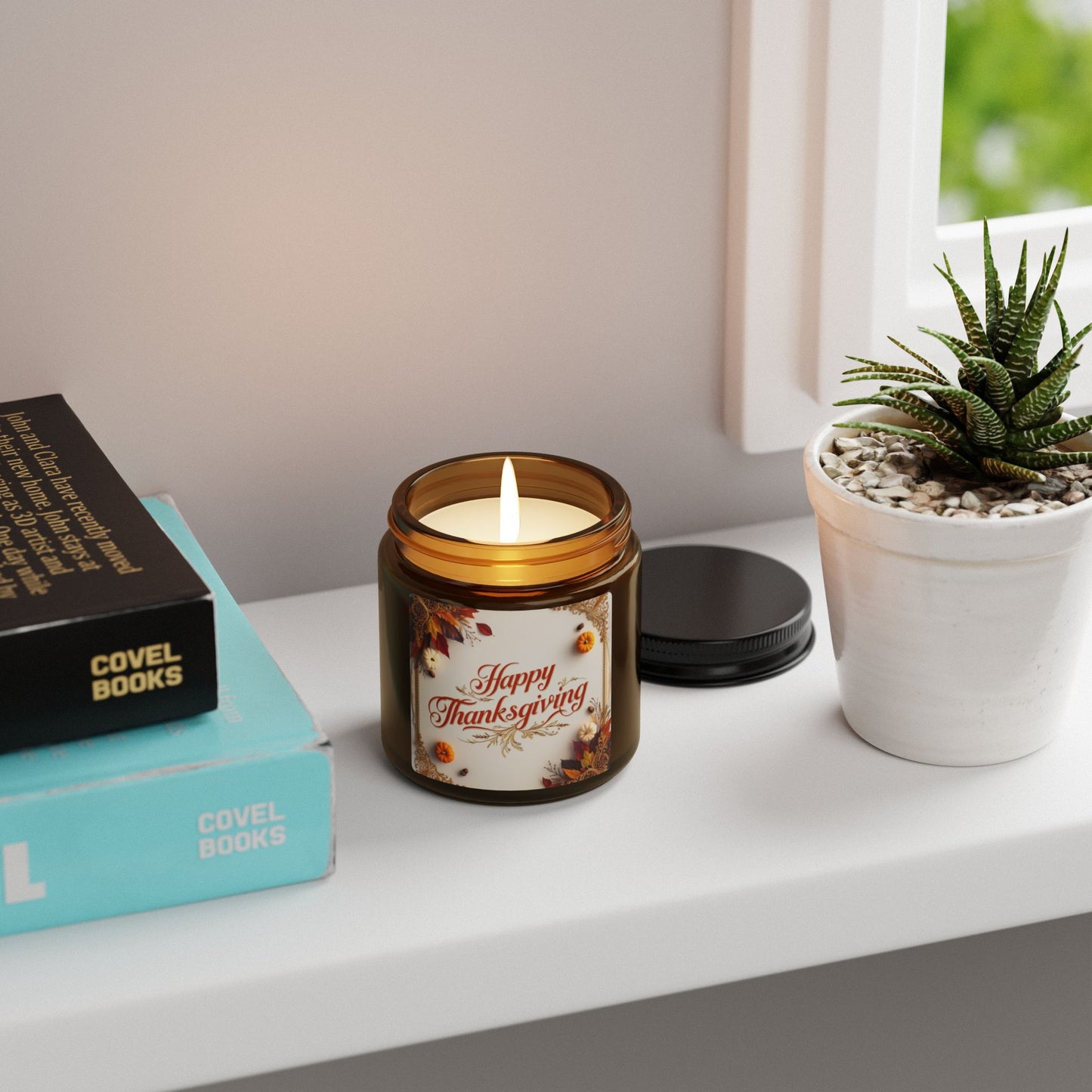 Thankful Harvest Scented Soy Candle in Amber | Perfect for Thanksgiving Adventures | Scented candles